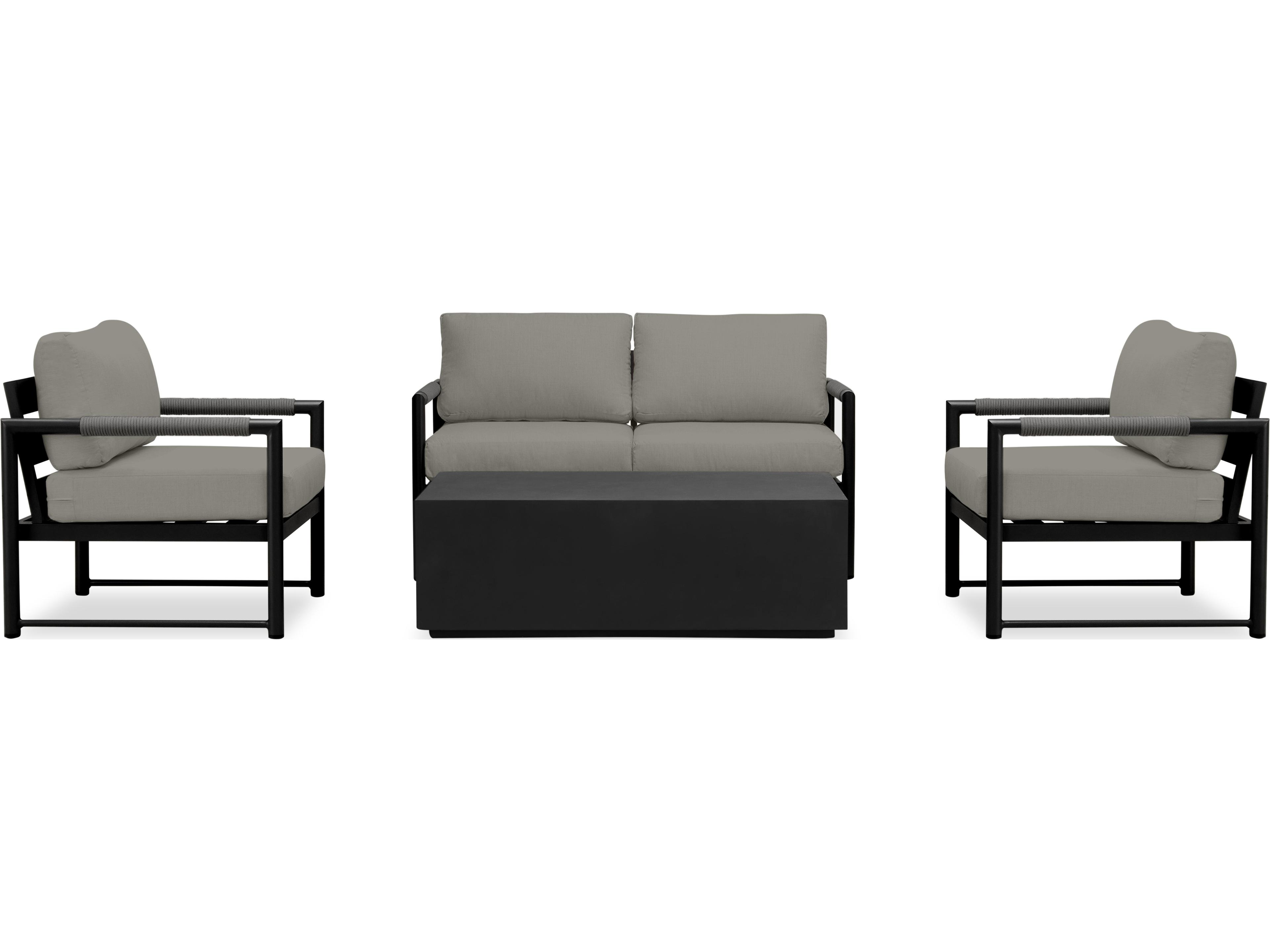 Harmonia Living Alto Aluminum 5 Piece Loveseat Patio Lounge Set