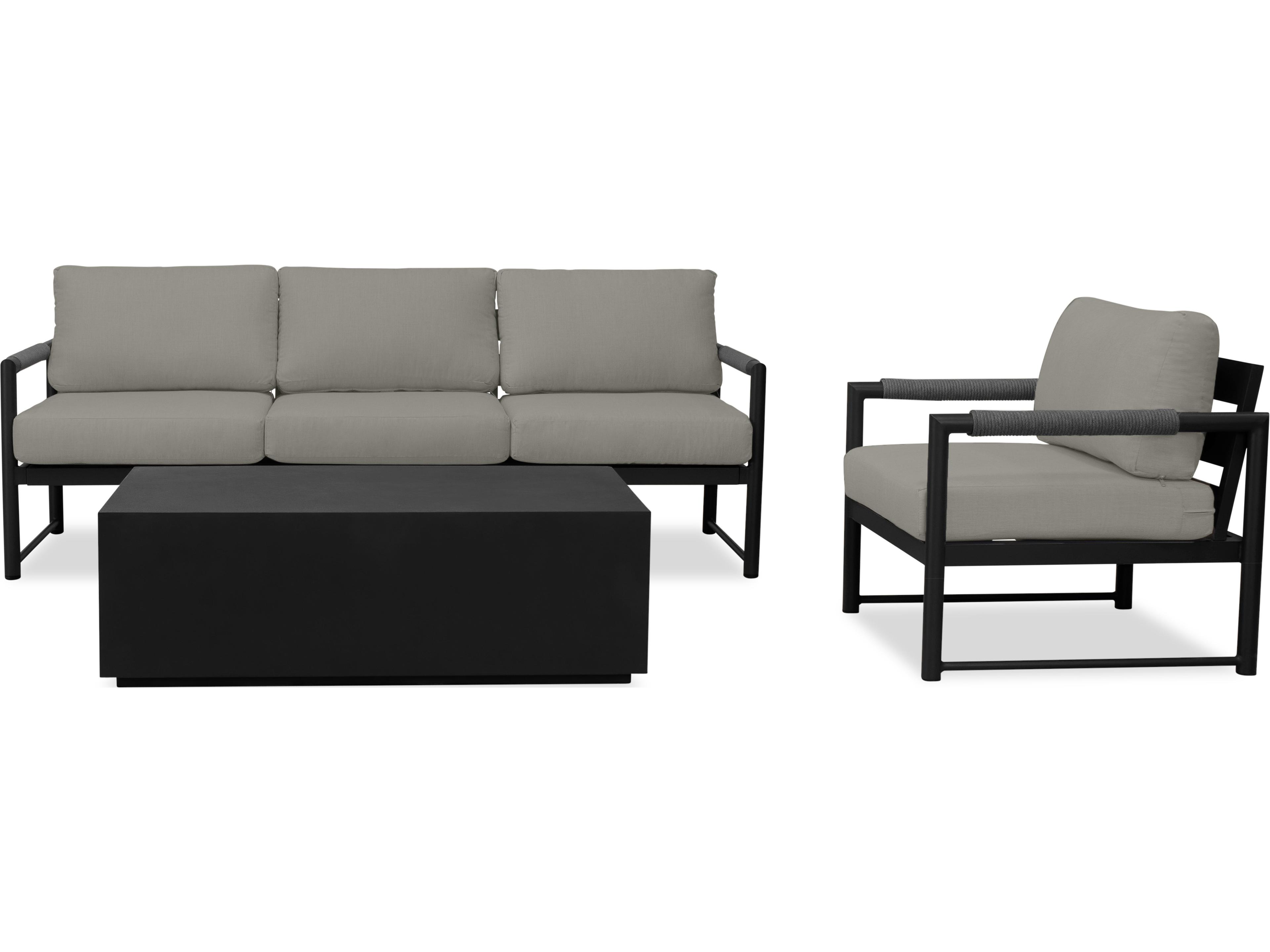 Harmonia Living Alto Aluminum 3 Piece Sofa Outdoor Patio Lounge Set