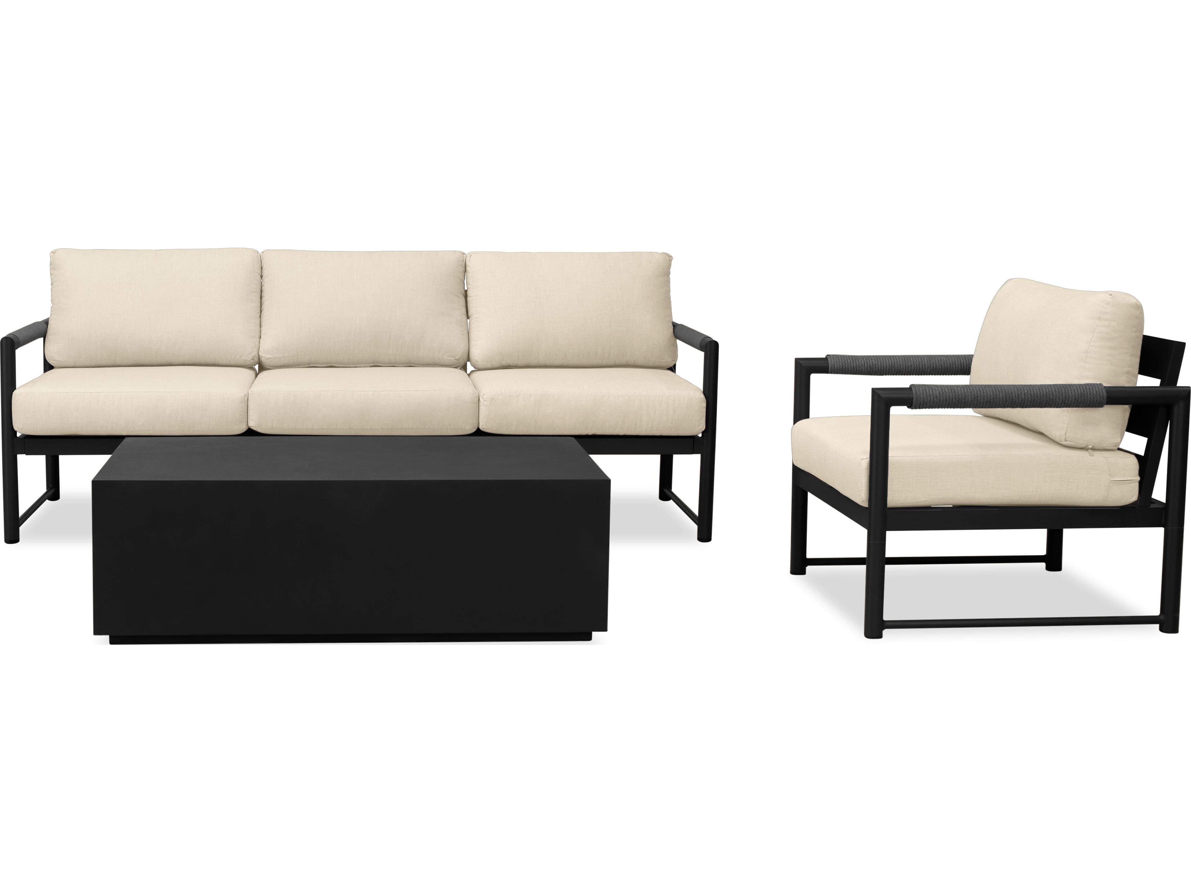 Harmonia Living Alto Aluminum 3 Piece Sofa Outdoor Patio Lounge Set