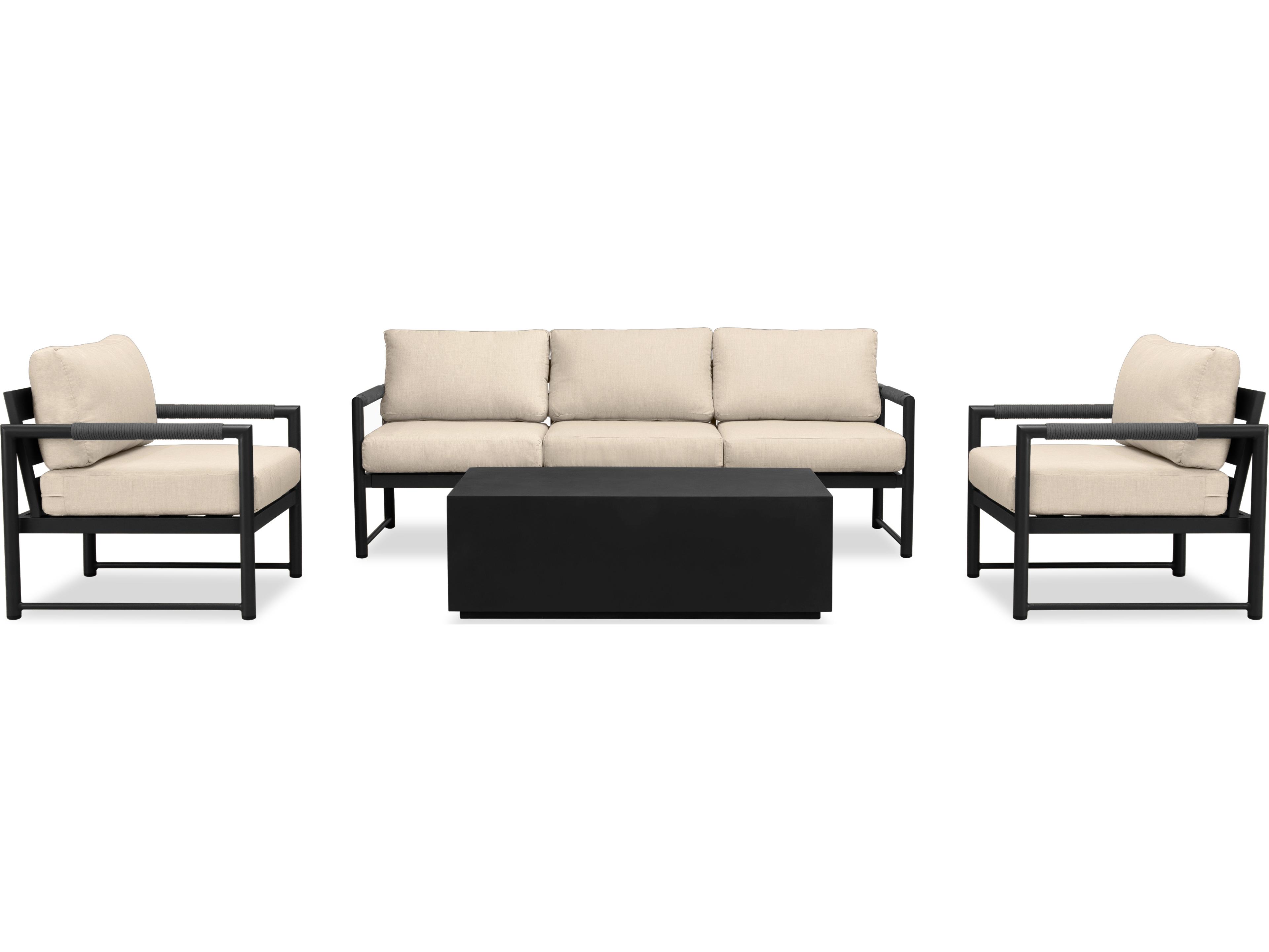 Harmonia Living Alto Aluminum 4 Piece Sofa Patio Lounge Set