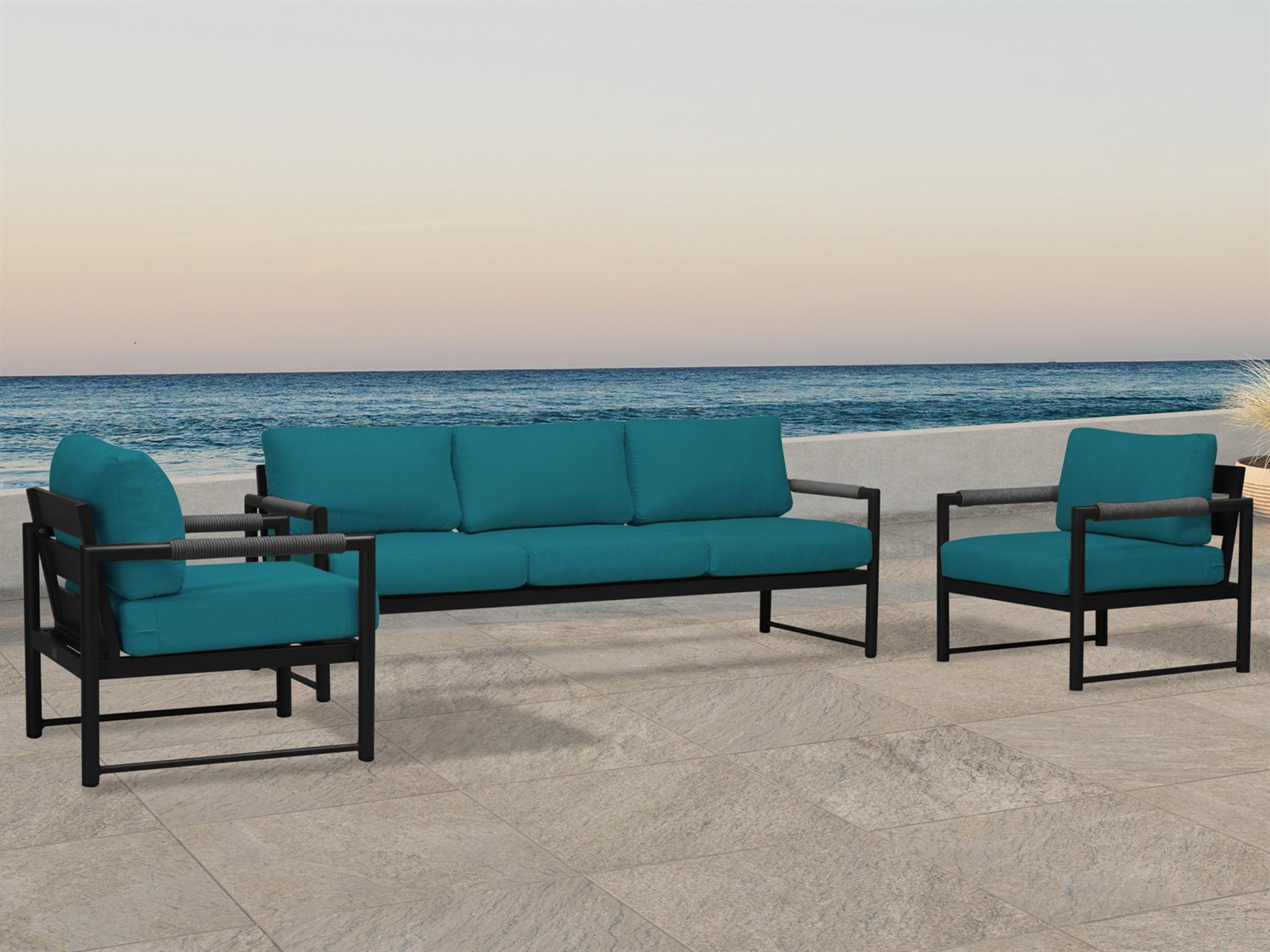 Alto Aluminum 3 Piece Sofa Outdoor Patio Lounge Set