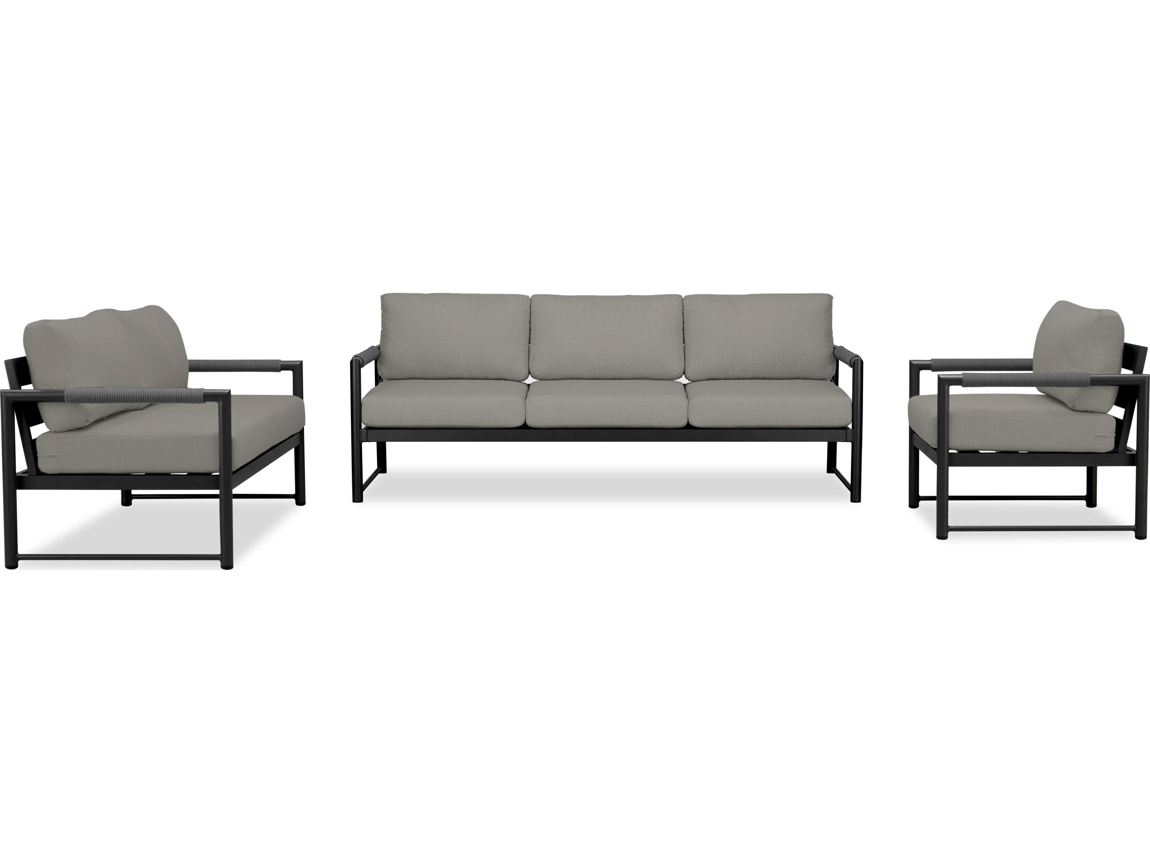 Harmonia Living Alto Aluminum 3 Piece Sofa Patio Lounge Set