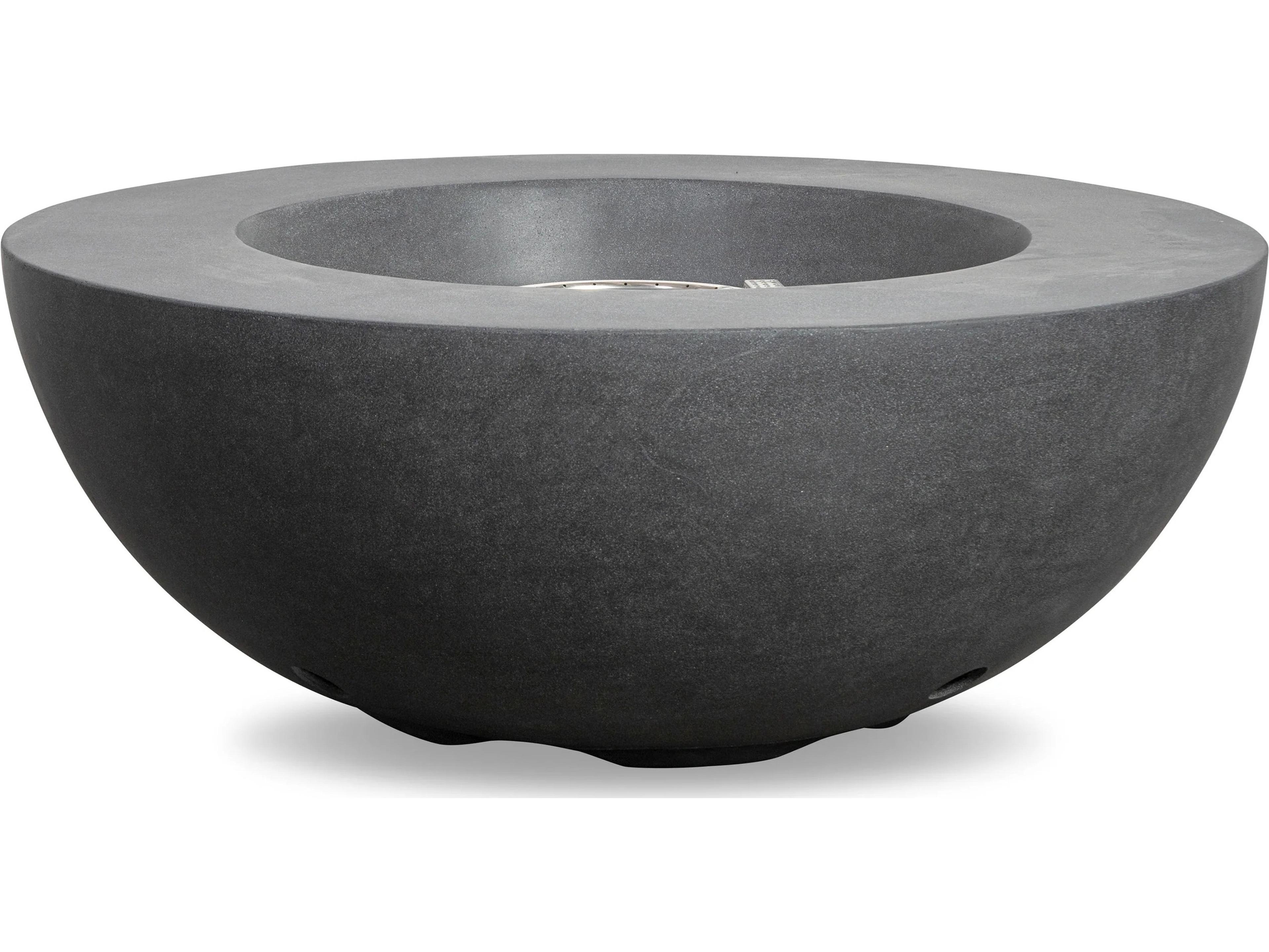 Beton 42" Round Bowl Concrete Natural Gas Fire Pit with Push Button Ignition