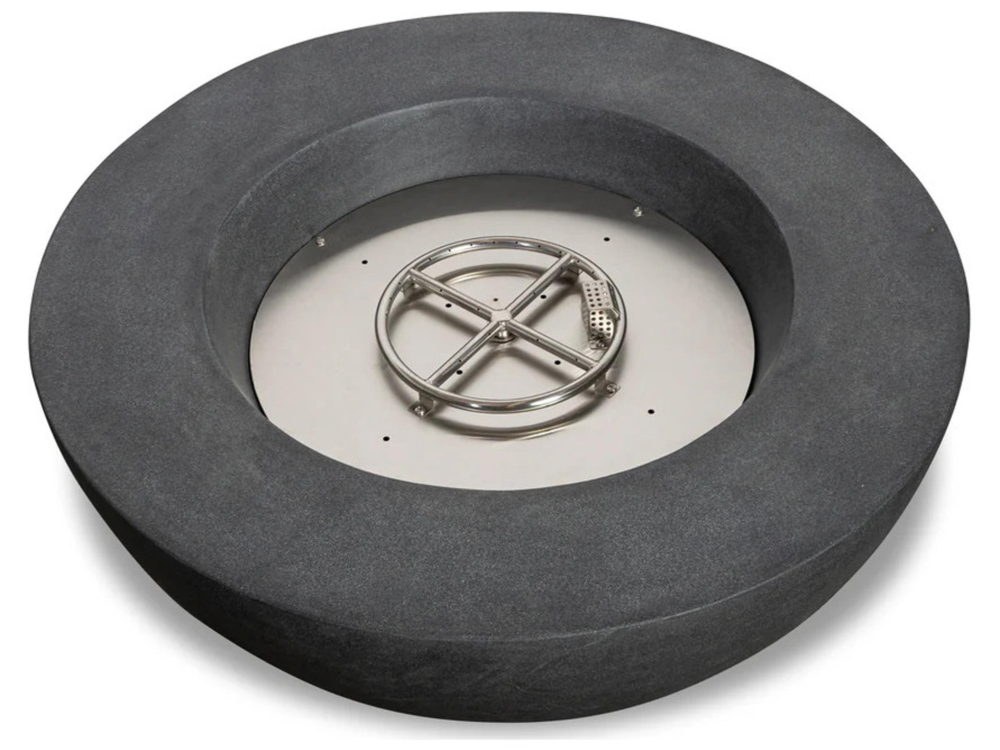 Harmonia Living Beton 42" Round Bowl Concrete Natural Gas Fire Pit with Push Button Ignition