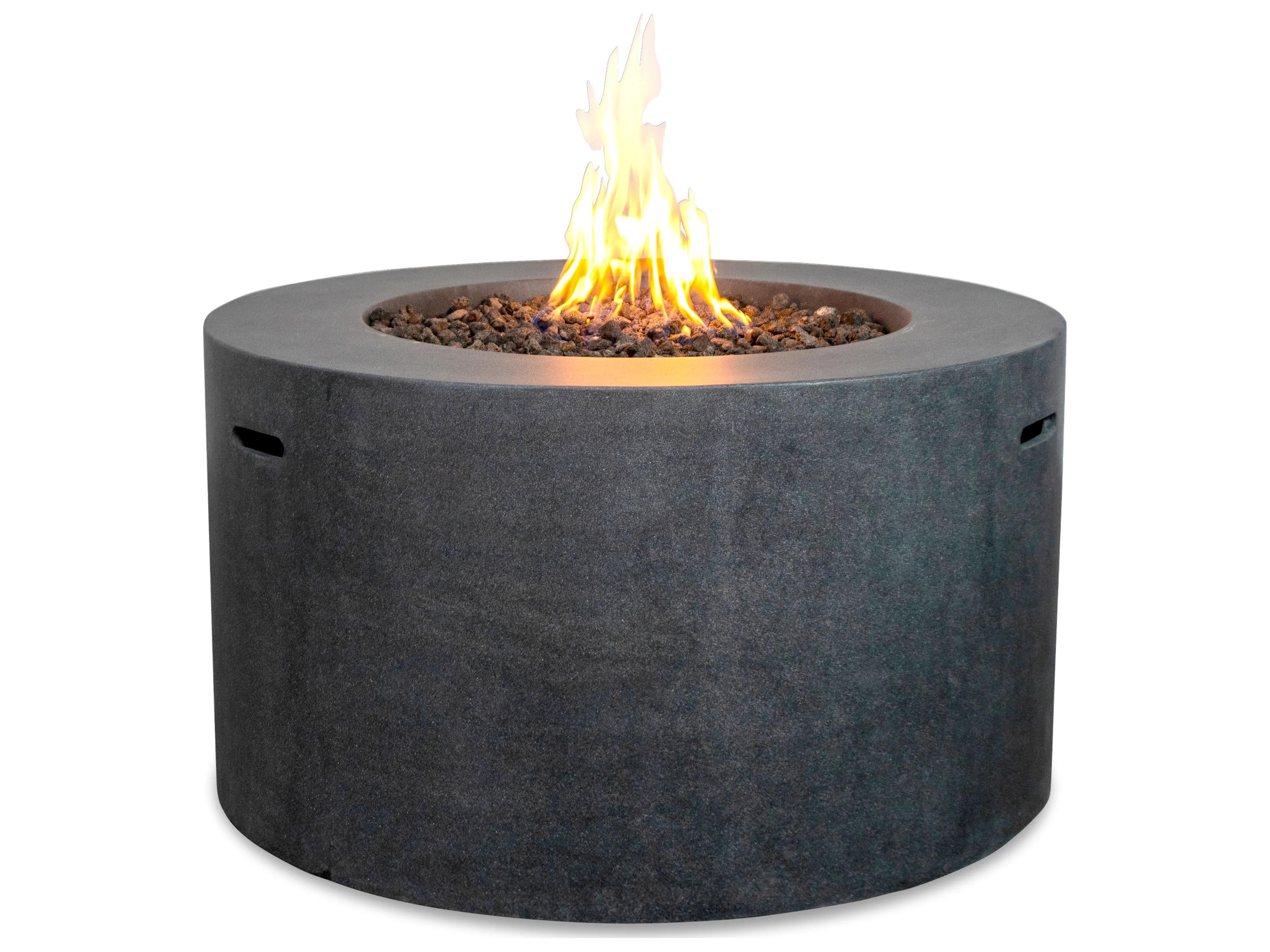 Beton 42" Round Concrete Propane Gas Fire Pit with Access Door