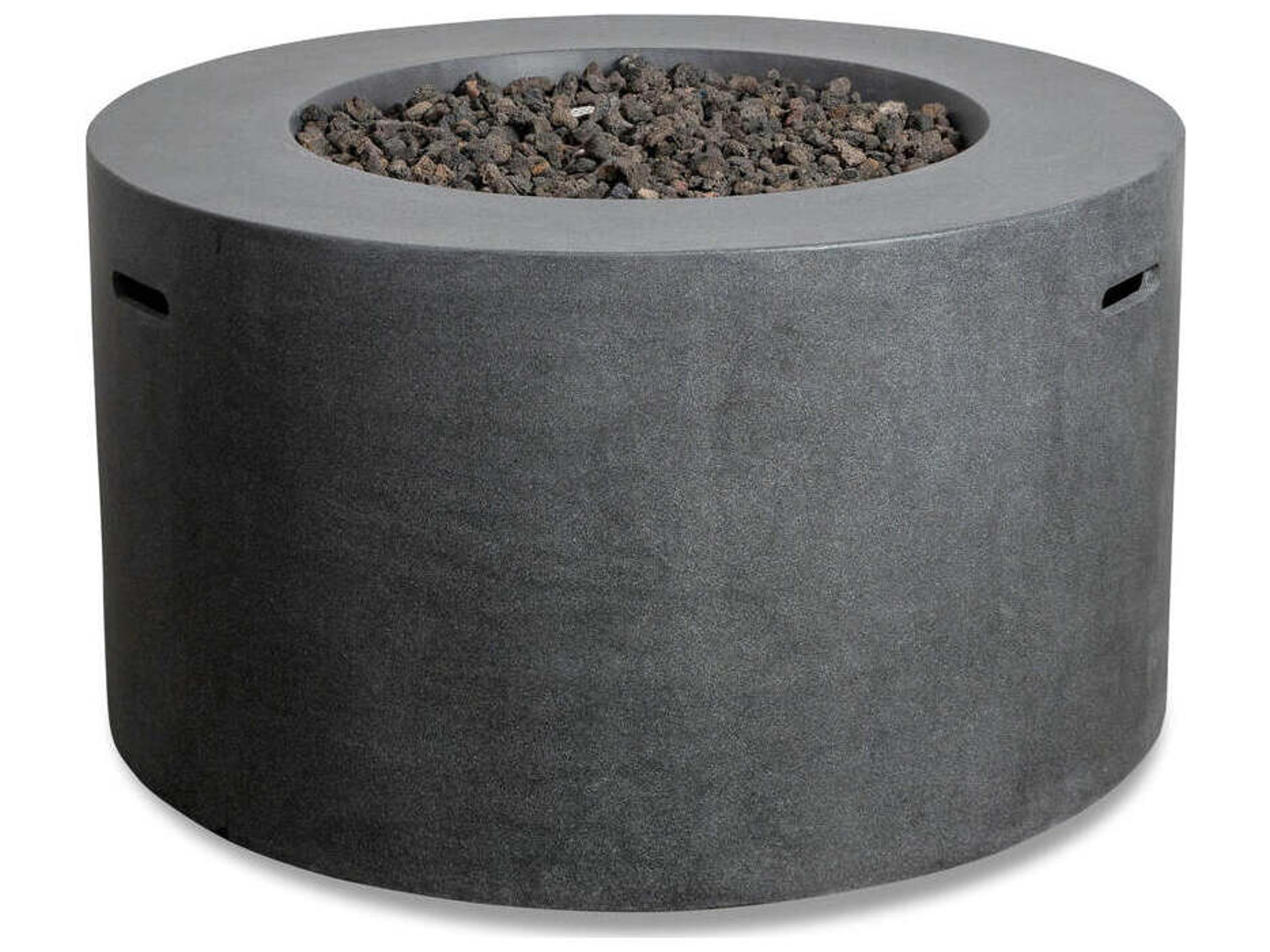 Harmonia Living Beton 42" Round Concrete Propane Gas Fire Pit with Access Door