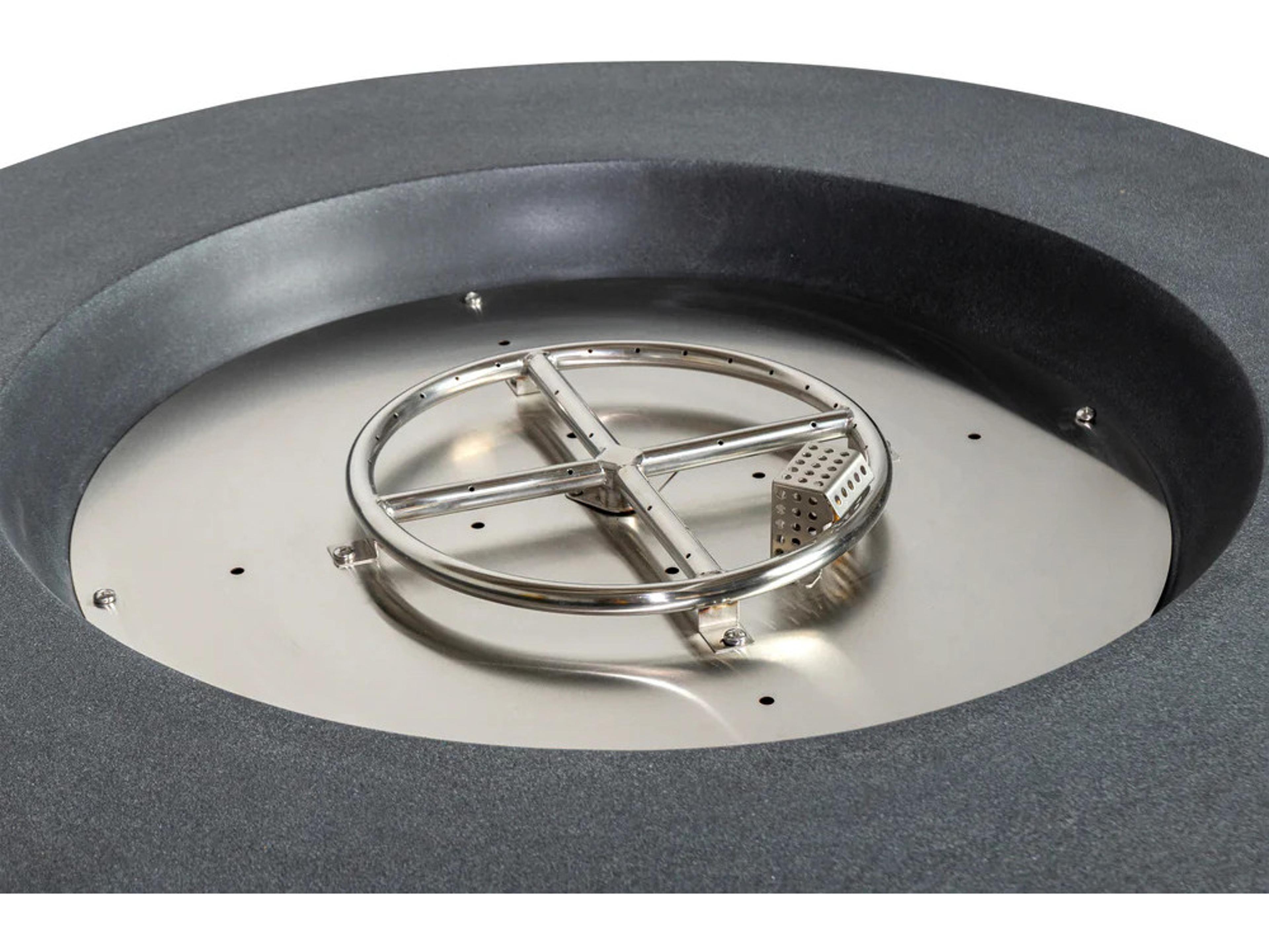 Harmonia Living Beton 42" Round Concrete Propane Gas Fire Pit with Access Door