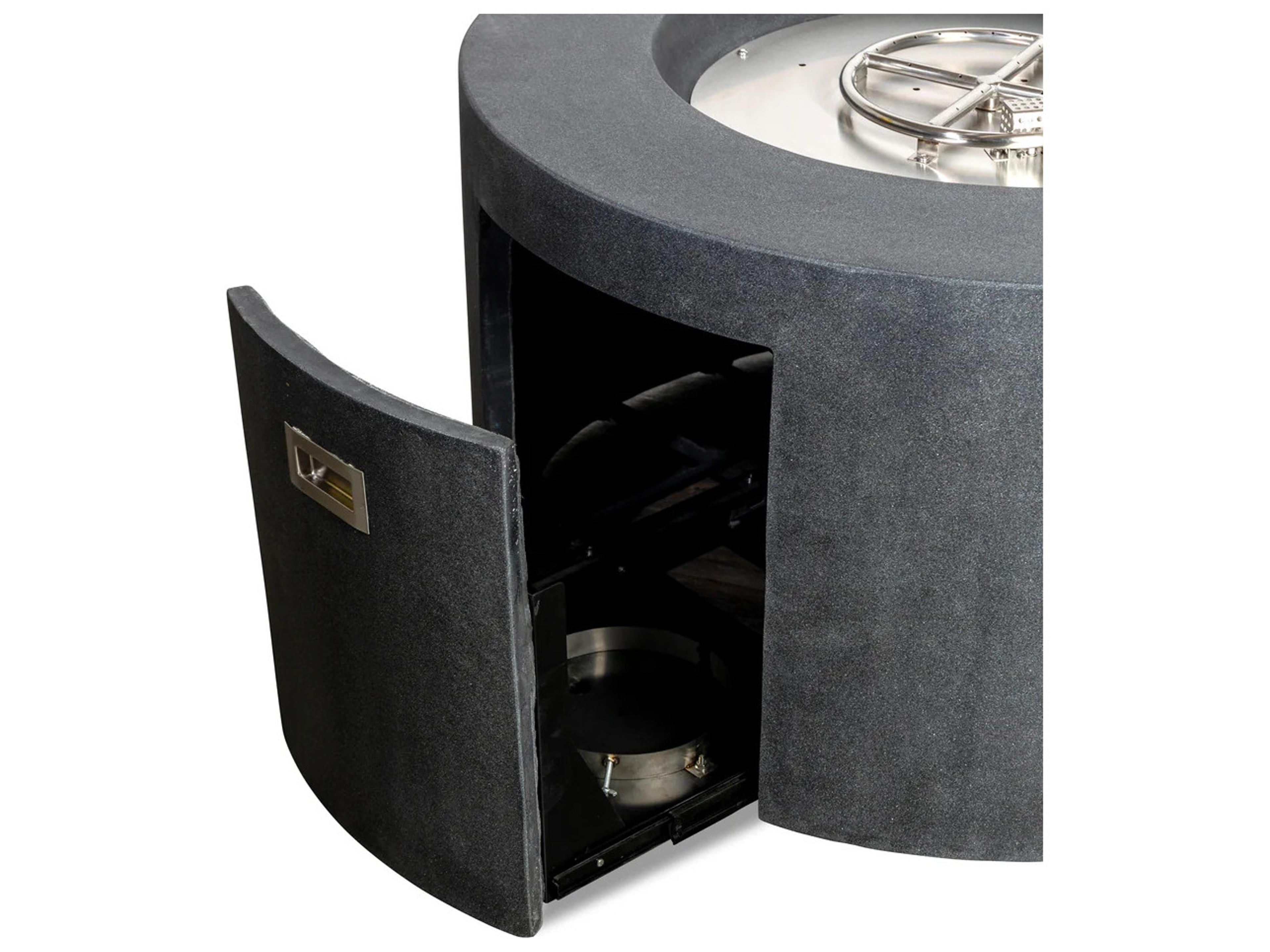 Harmonia Living Beton 42" Round Concrete Propane Gas Fire Pit with Access Door