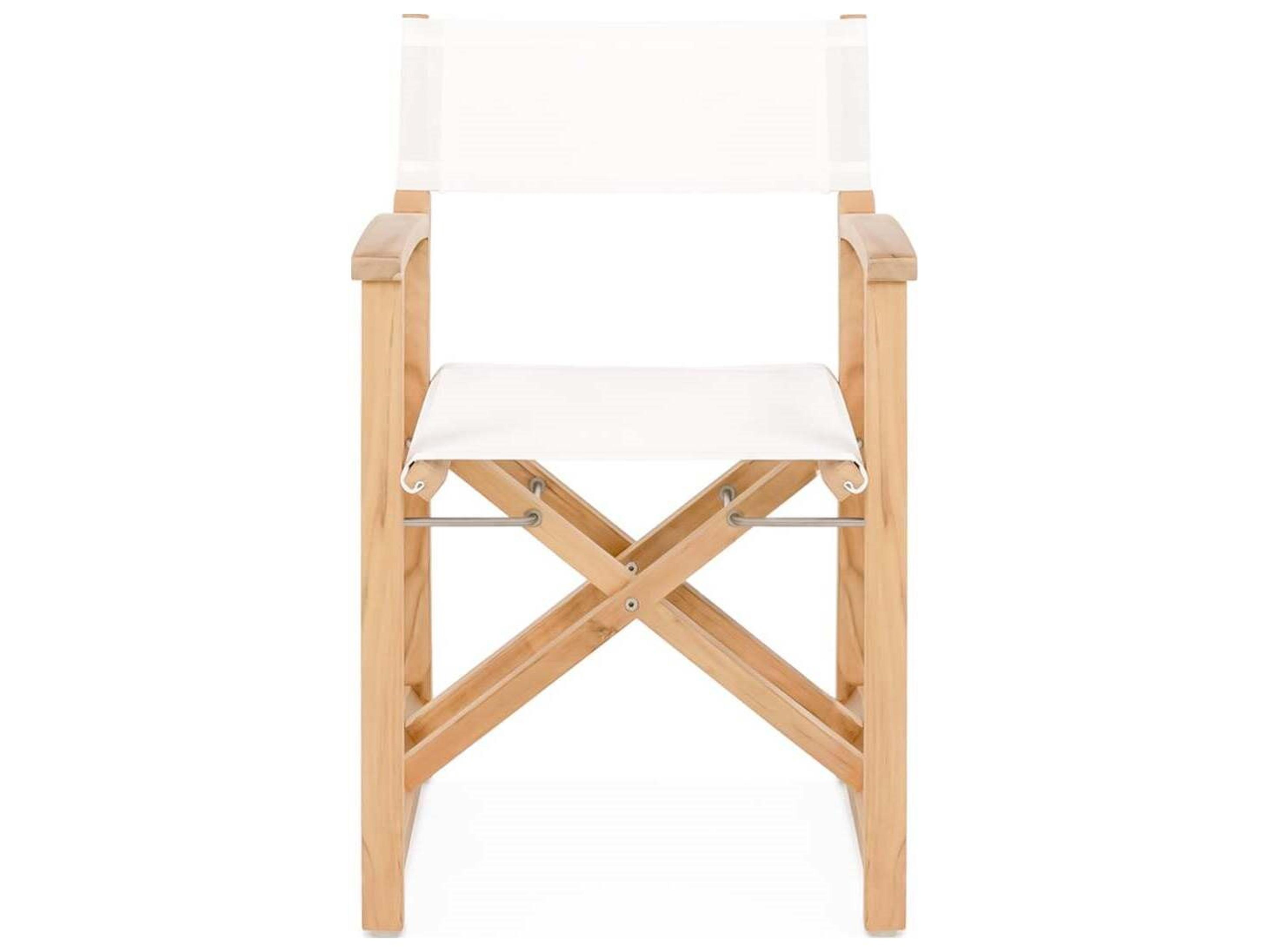 Classic Teak Sling Director Chair in White