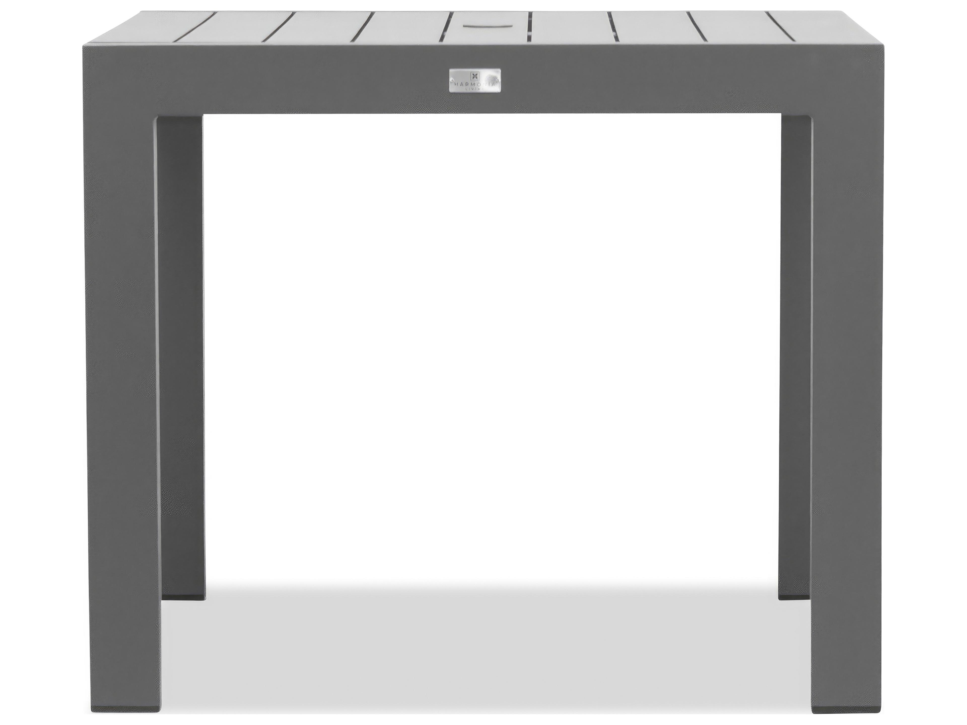 Harmonia Living Classic Aluminum Square Dining table with Umbrella Hole