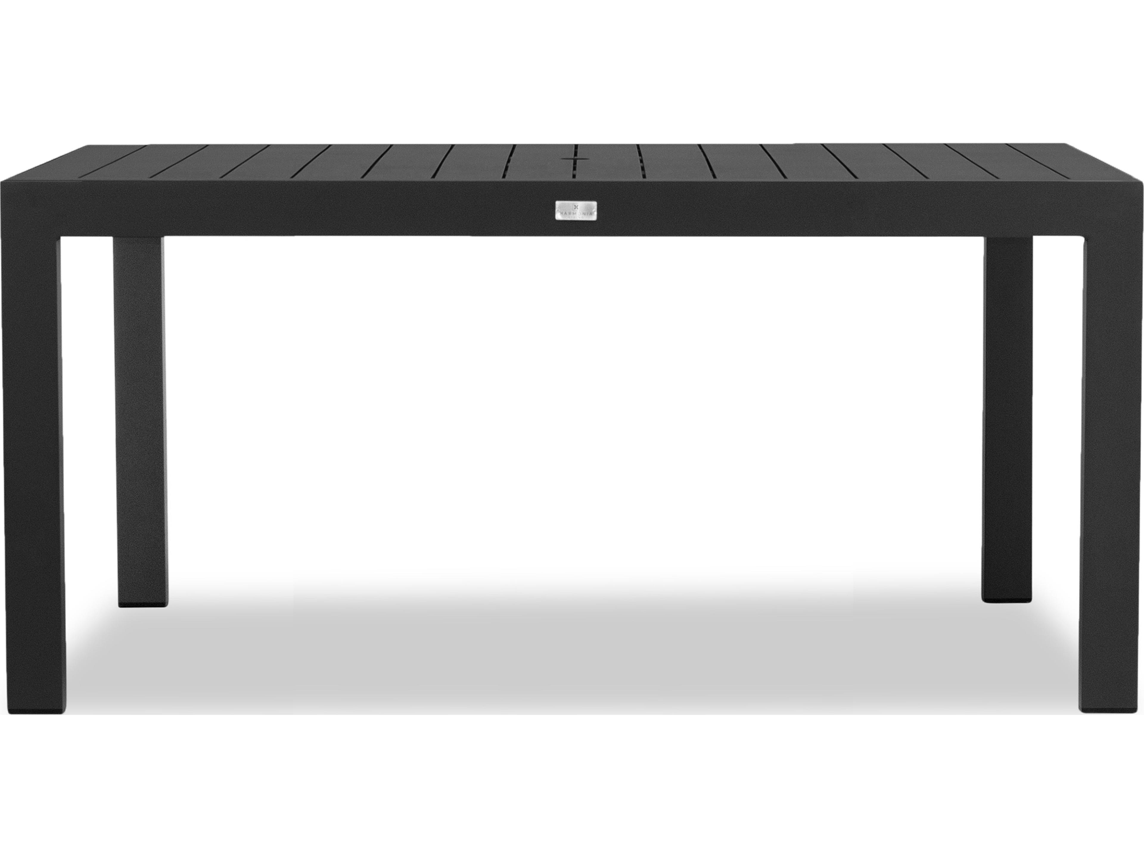 Harmonia Living Classic Aluminum Rectangular Dining table with Umbrella Hole