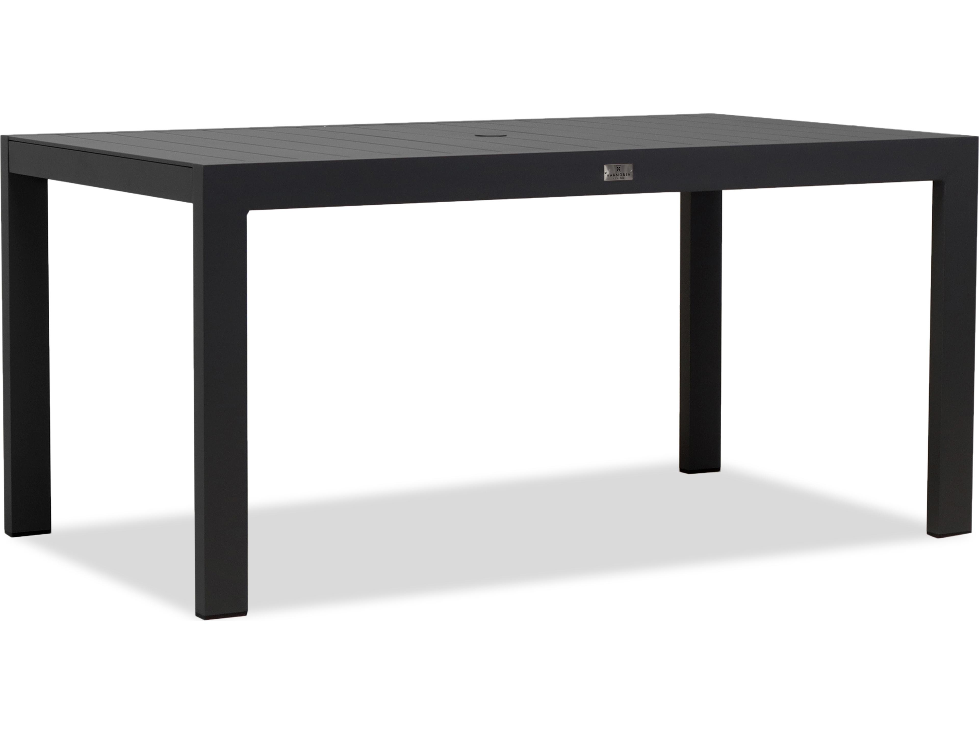 Harmonia Living Classic Aluminum Rectangular Dining table with Umbrella Hole