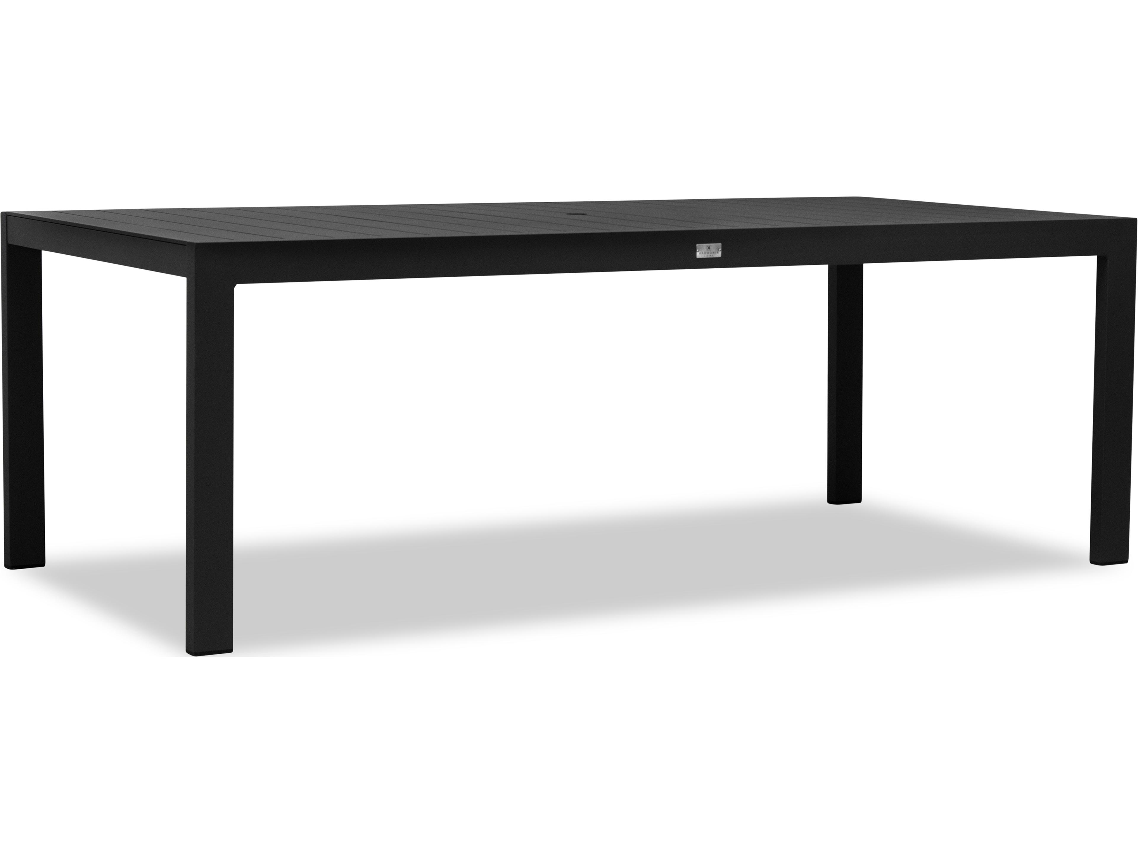 Harmonia Living Classic Aluminum Rectangular Dining table with Umbrella Hole