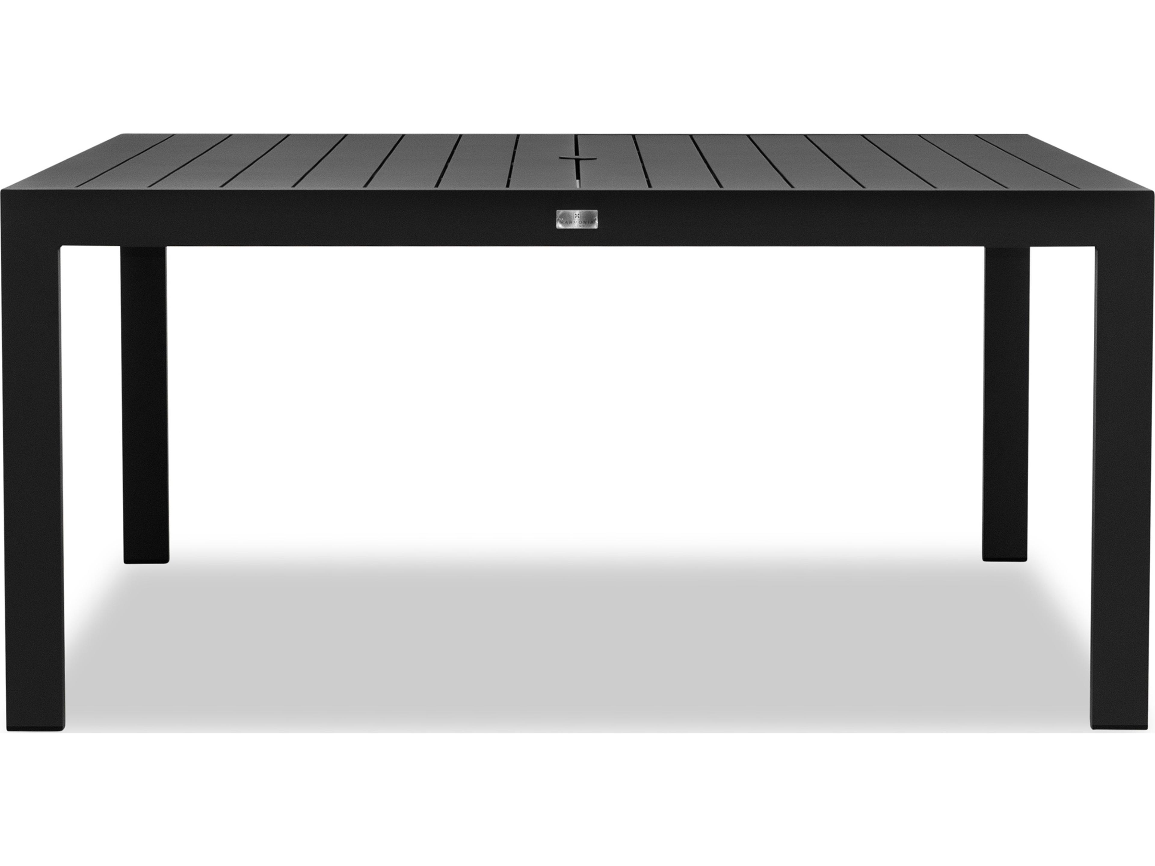 Harmonia Living Classic Aluminum Square Dining table with Umbrella Hole
