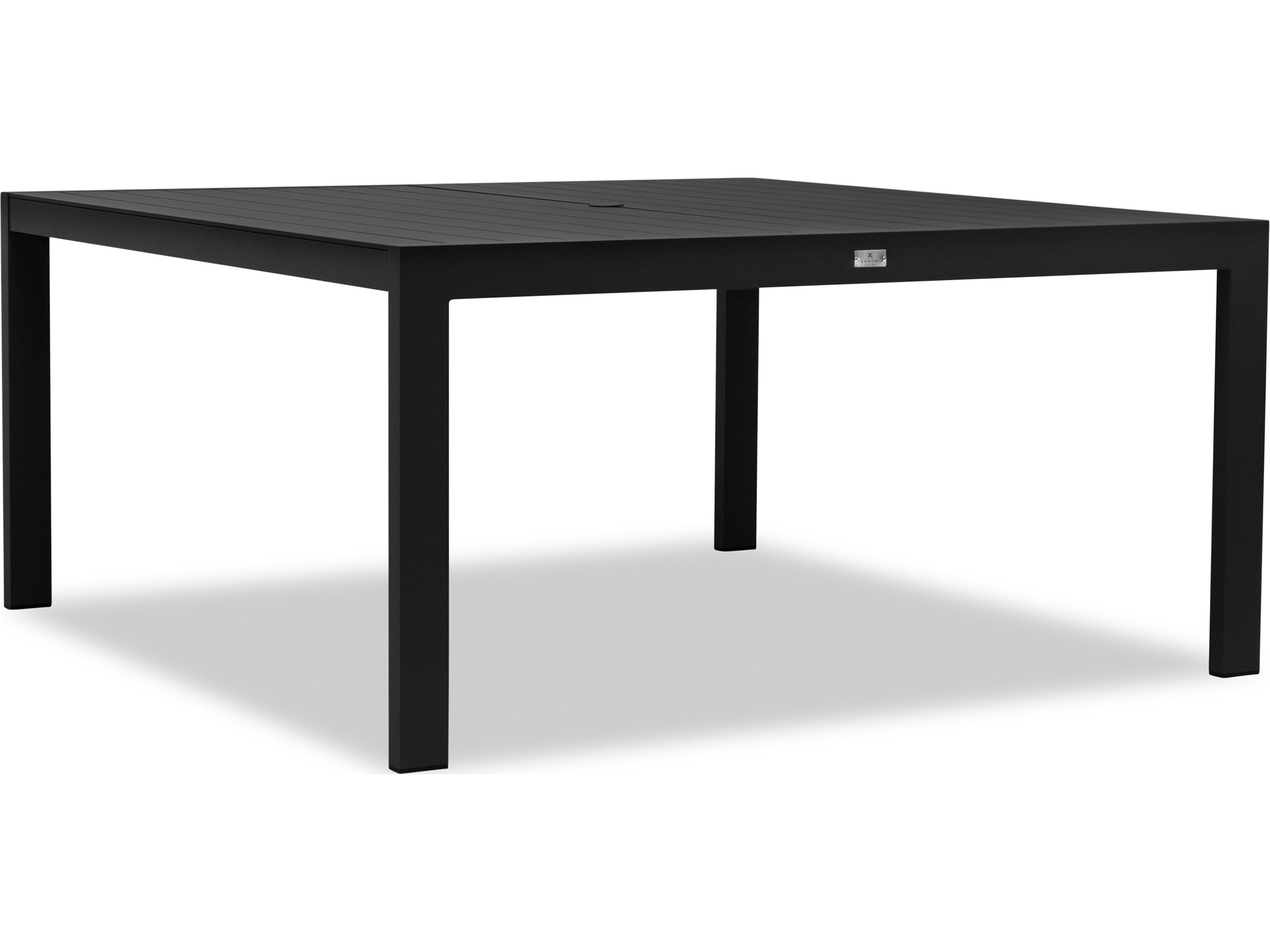Harmonia Living Classic Aluminum Square Dining table with Umbrella Hole