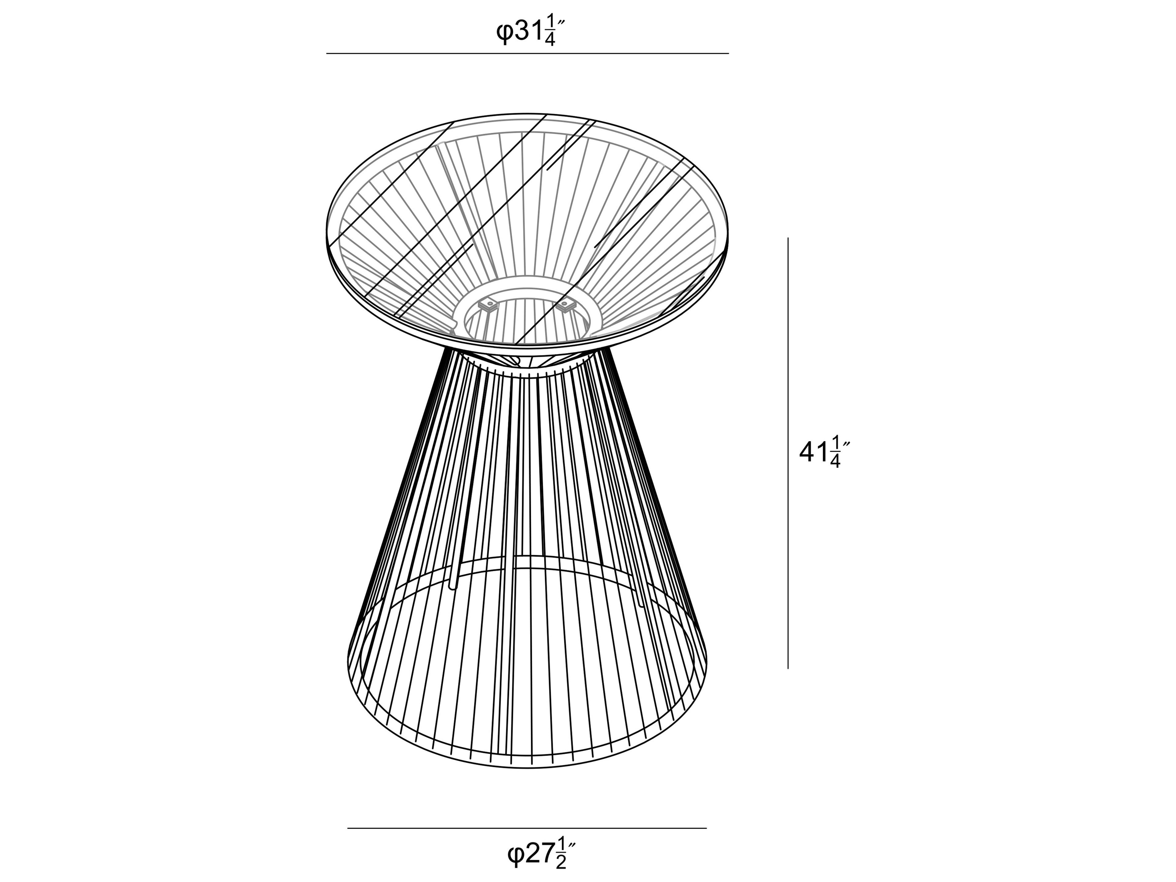 Harmonia Living Closeouts Acapulco Steel Woven Strap Round Glass Top Bar table