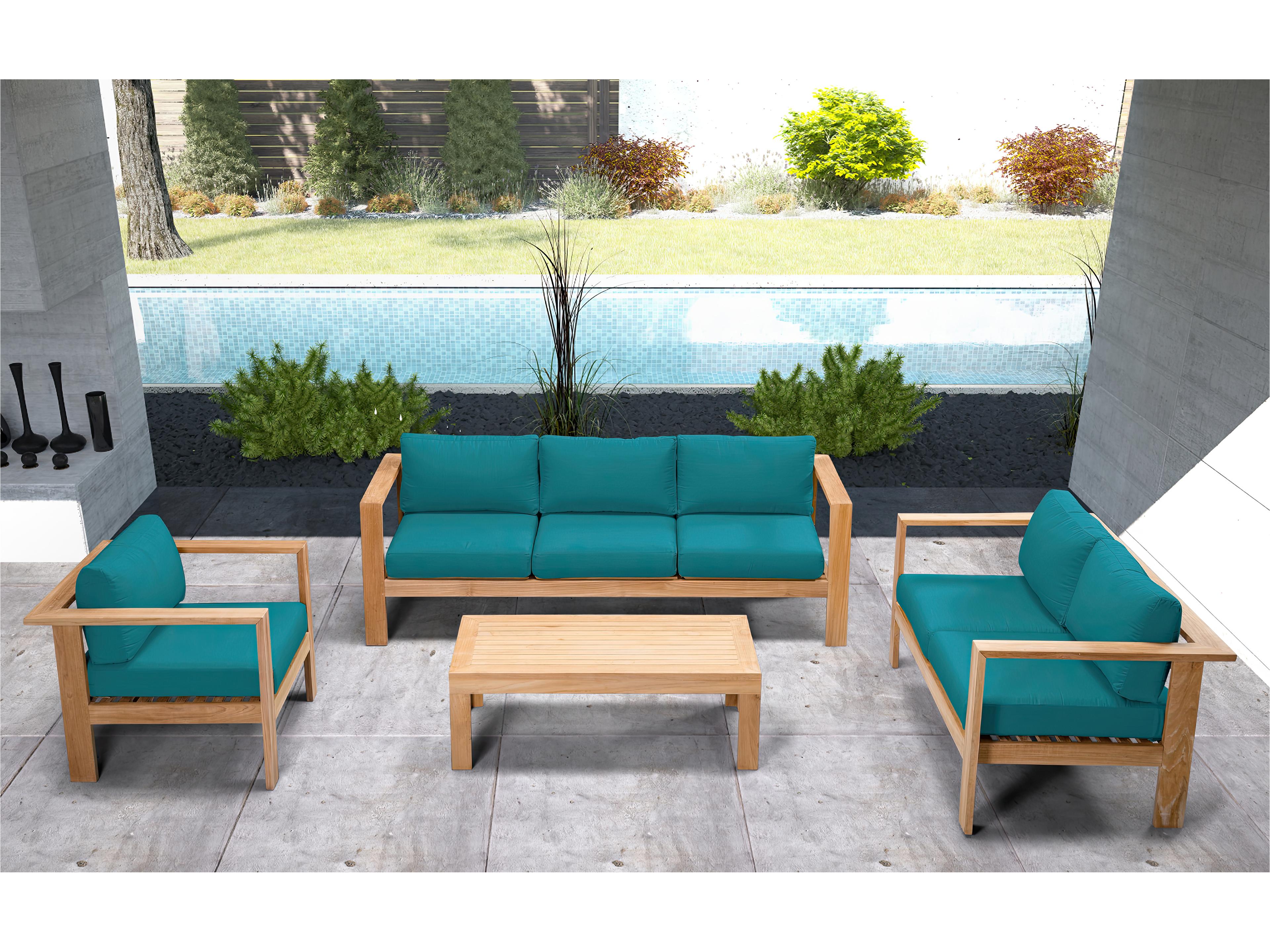Ando Teak 4 Piece Sofa Outdoor Lounge Set