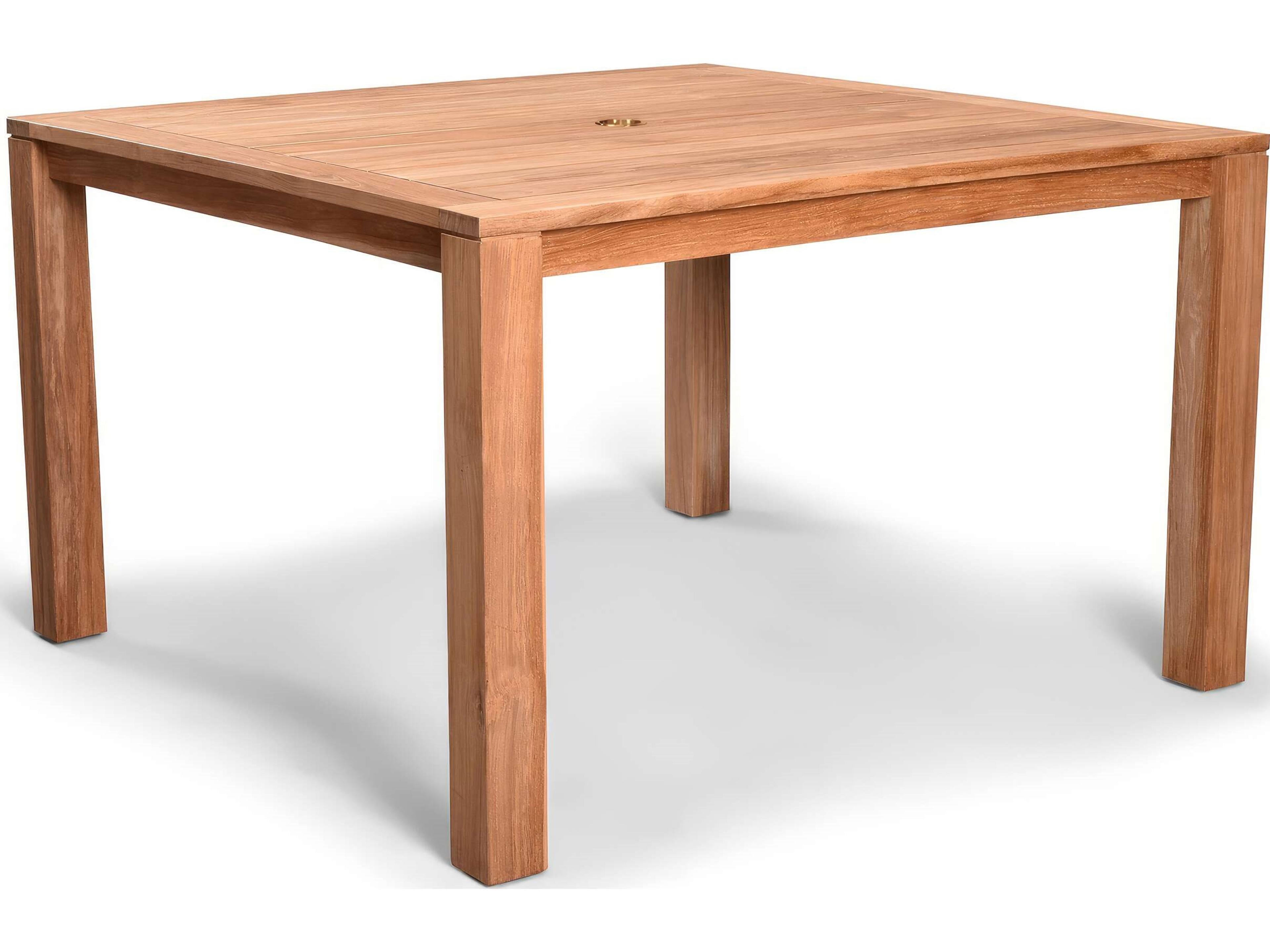 Harmonia Living Classic Teak Square Dining table with Umbrella Hole
