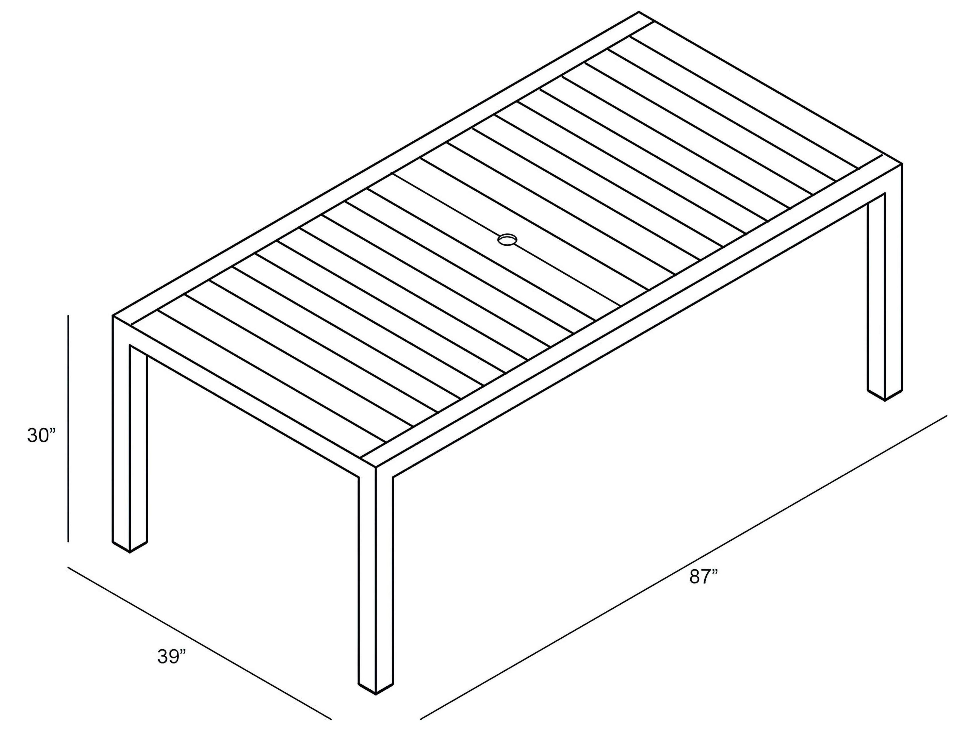 Harmonia Living Classic Teak Rectangular Dining table with Umbrella Hole
