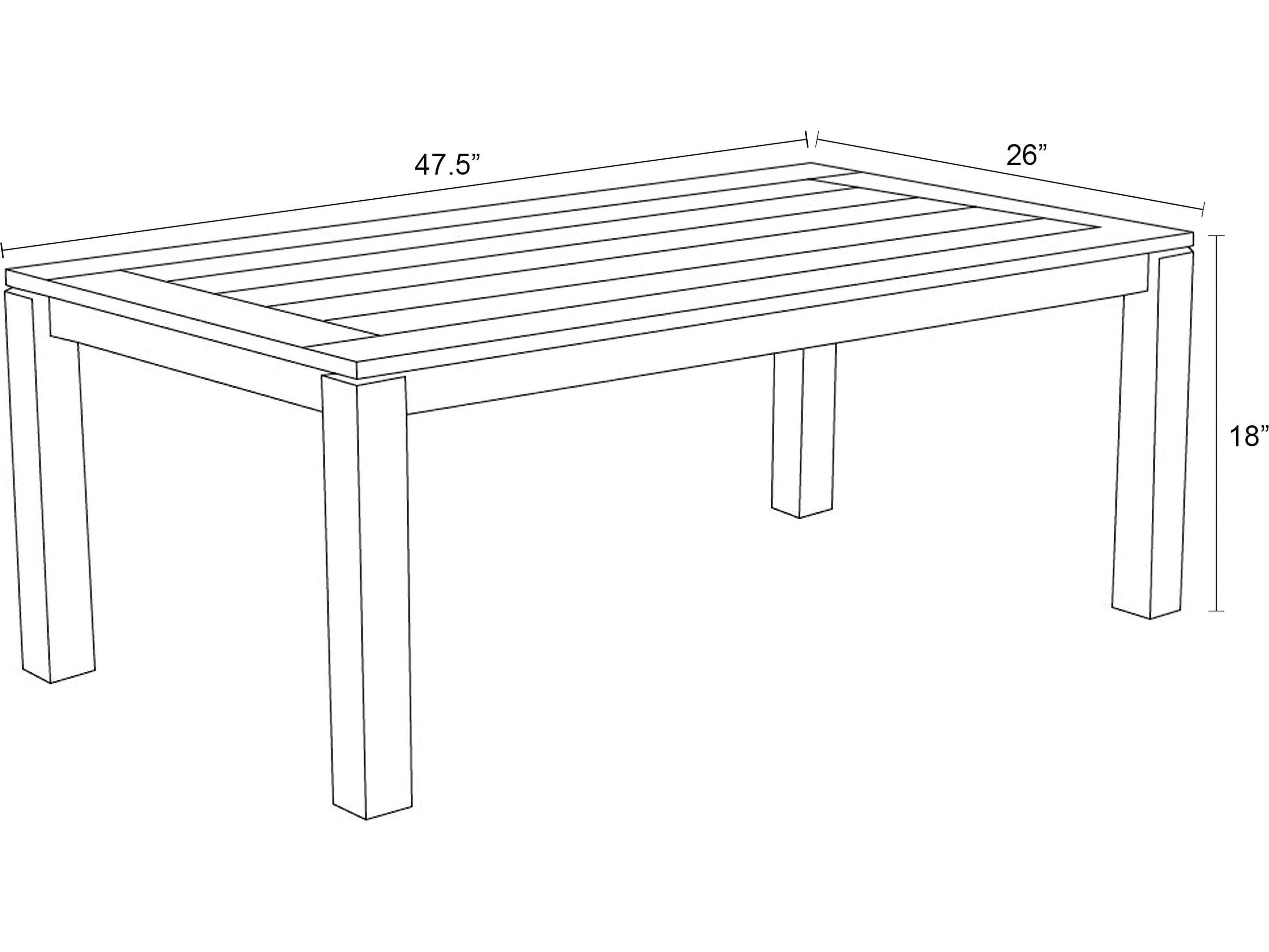 Harmonia Living Classic Teak Rectangular Coffee table