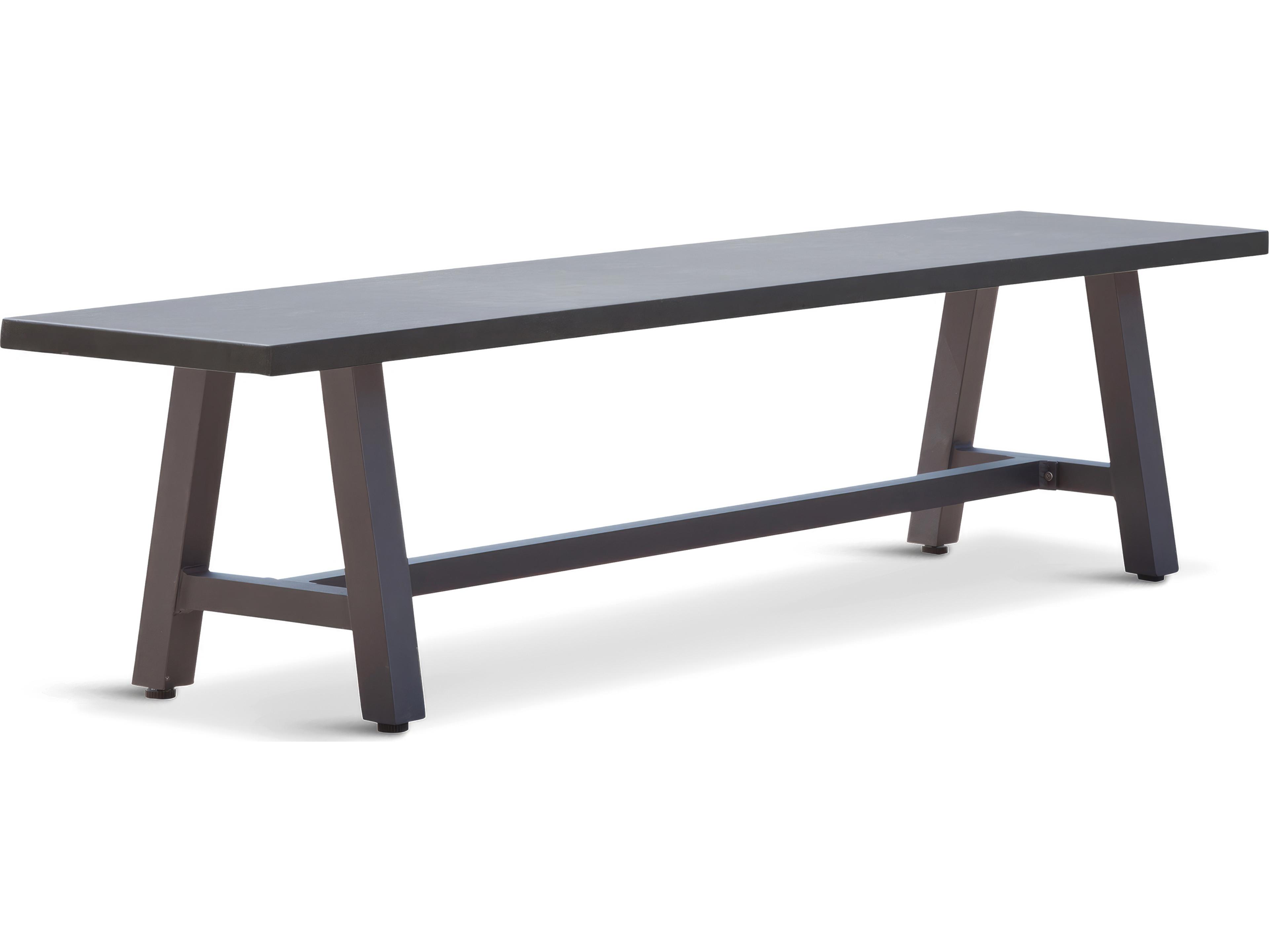 Harmonia Living Commons Aluminum Slate Trestle Dining Patio Bench