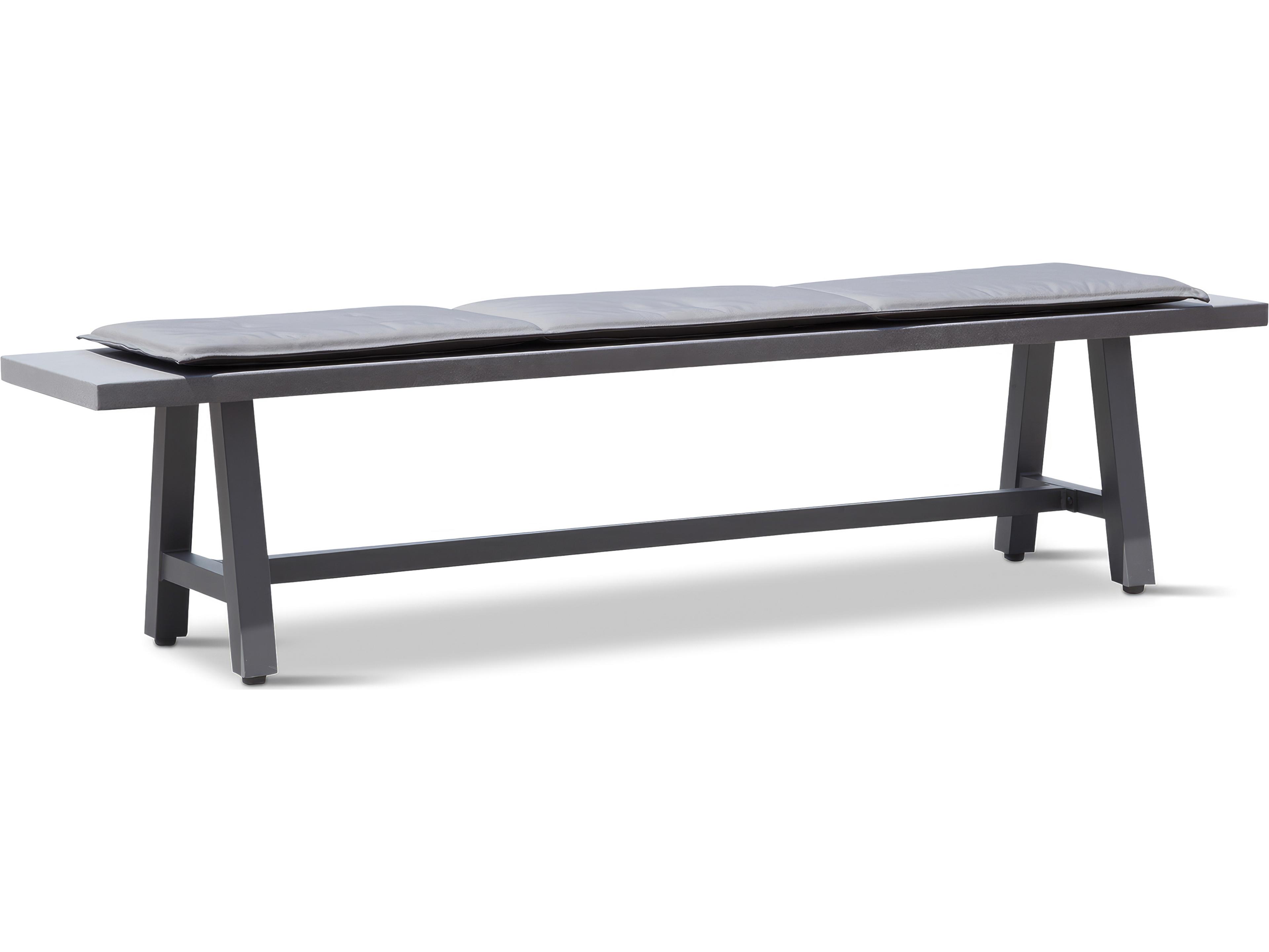 Commons Aluminum Slate Trestle Dining Patio Bench