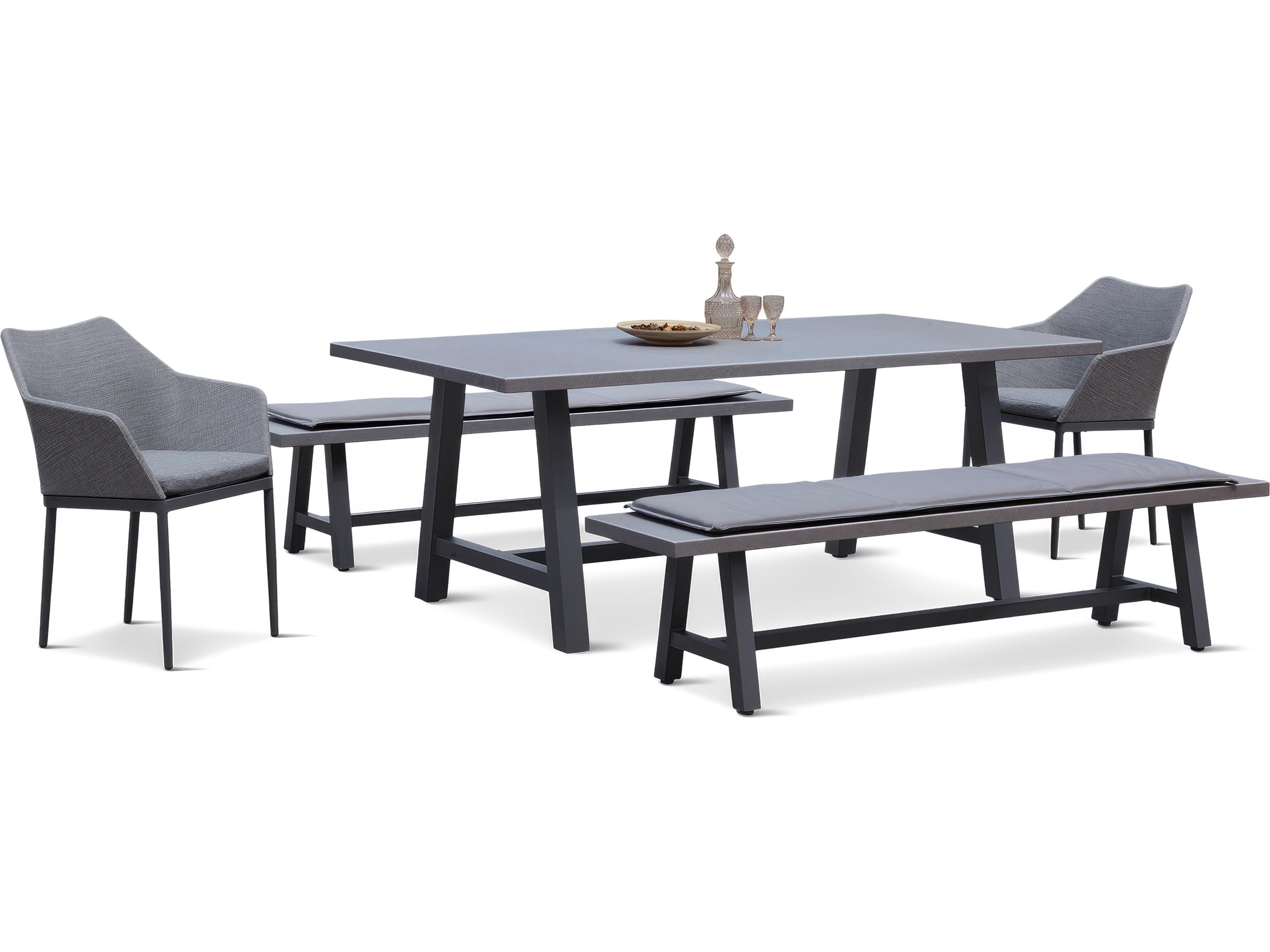 Harmonia Living Commons Aluminum Tailor 5 Piece Outdoor Dining Set