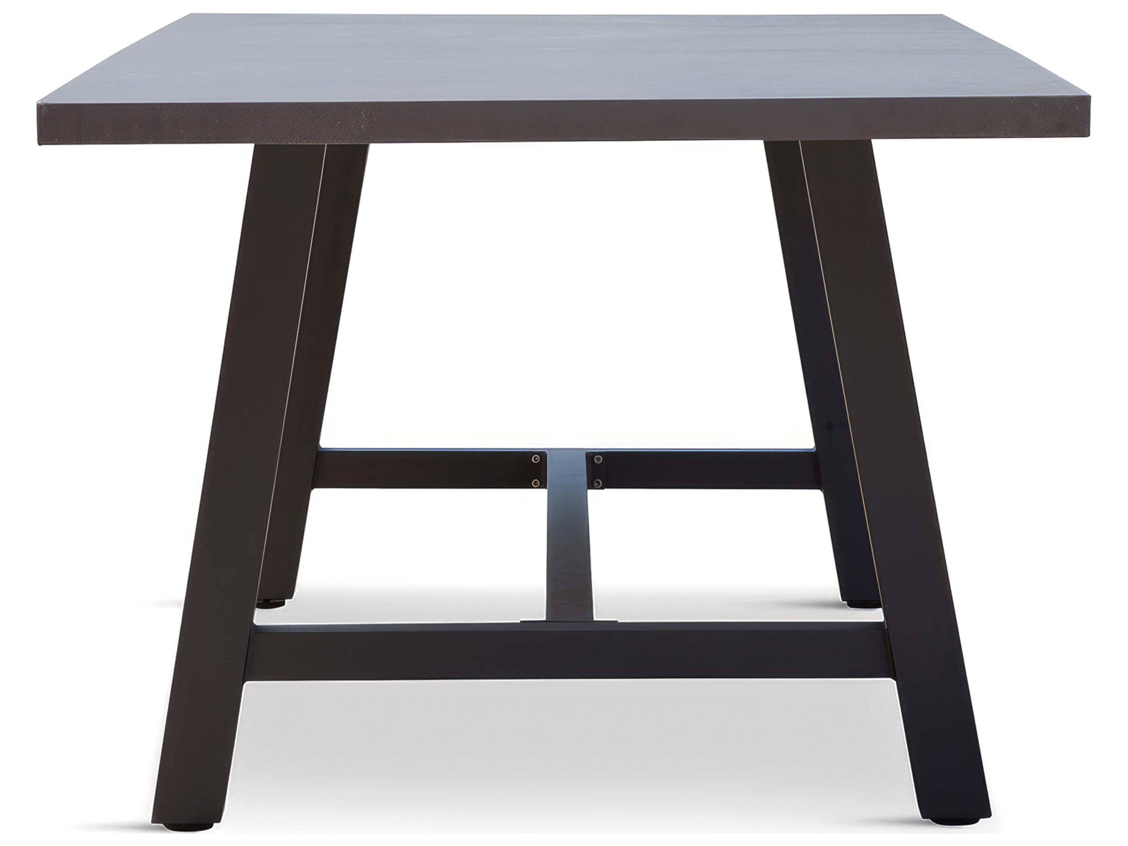 Harmonia Living Commons Aluminum Slate Rectangular Concrete Top Trestle Dining table