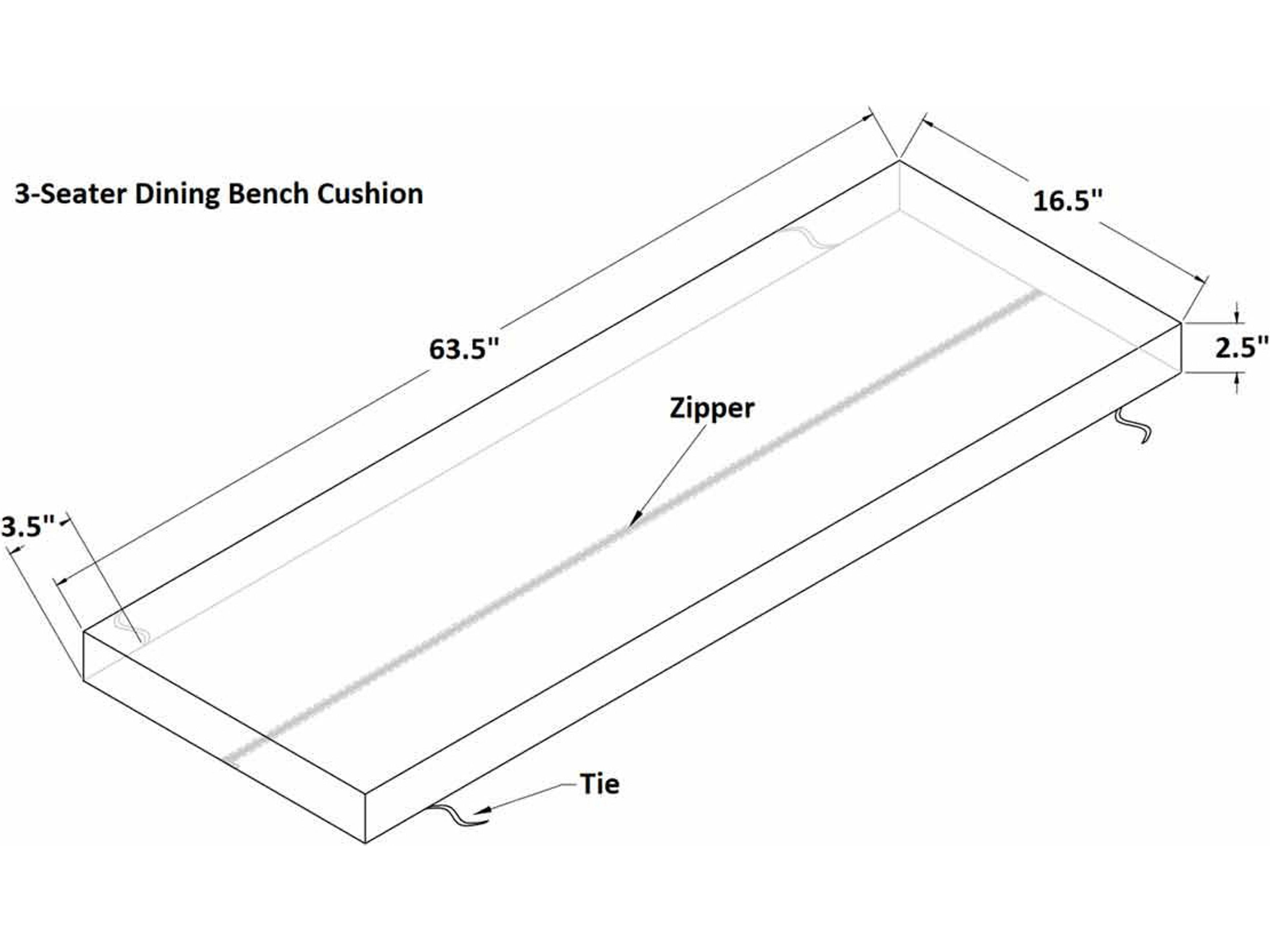 Harmonia Living 3-Seater Dining Bench Cushion