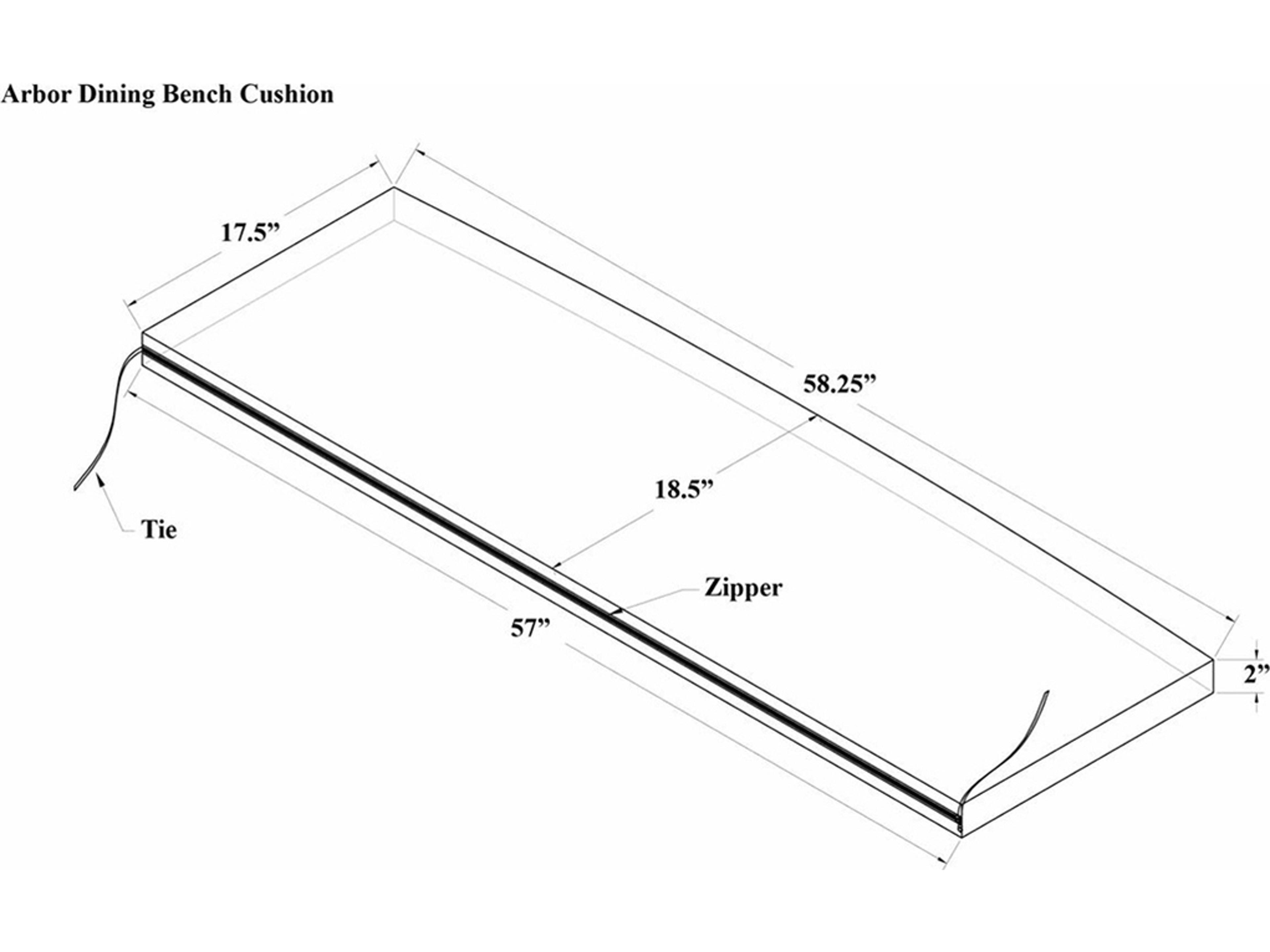 Harmonia Living Arbor 3-Seater Dining Bench Cushion