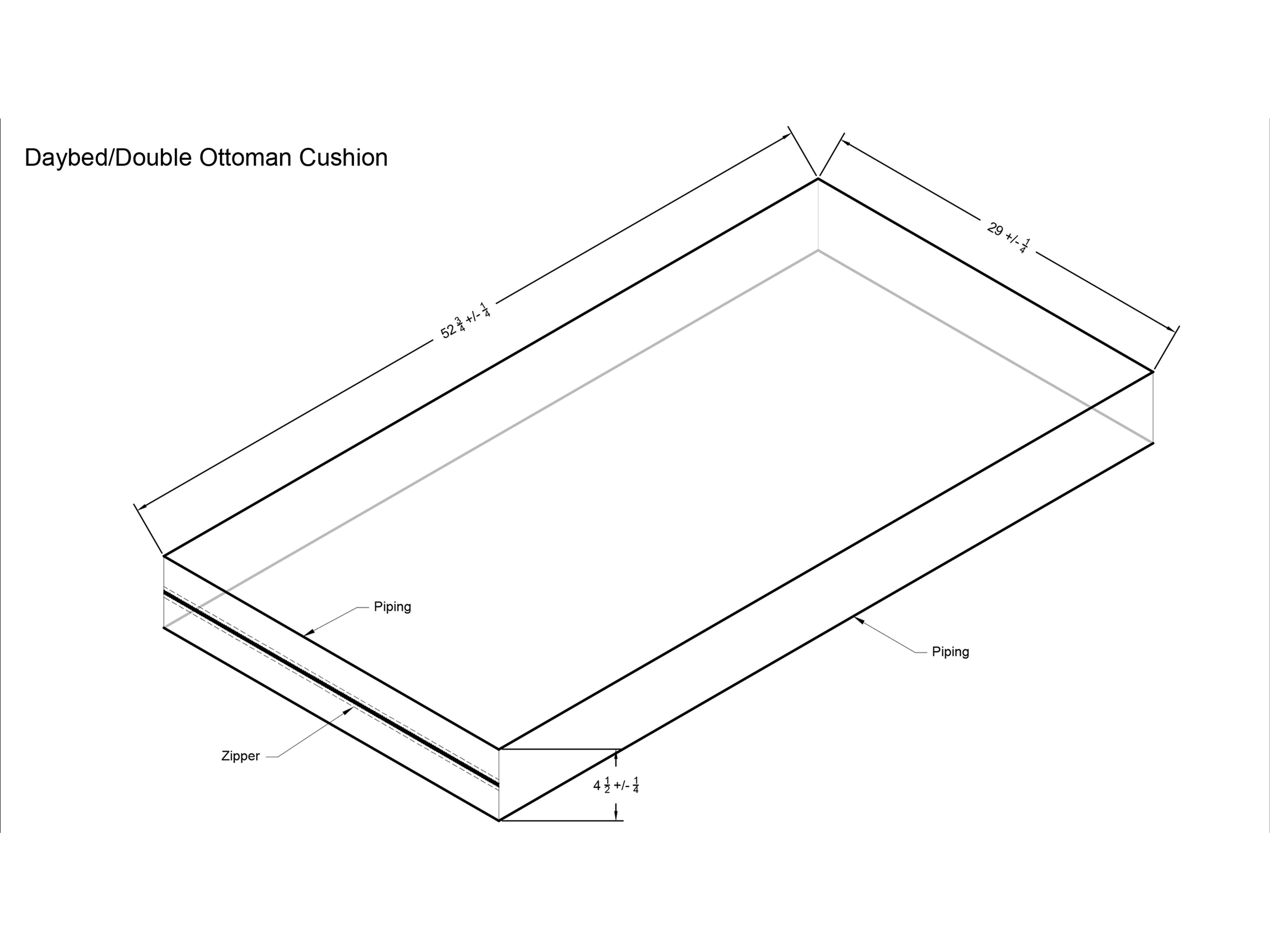 Harmonia Living Day Lounger/Double Ottoman Cushion
