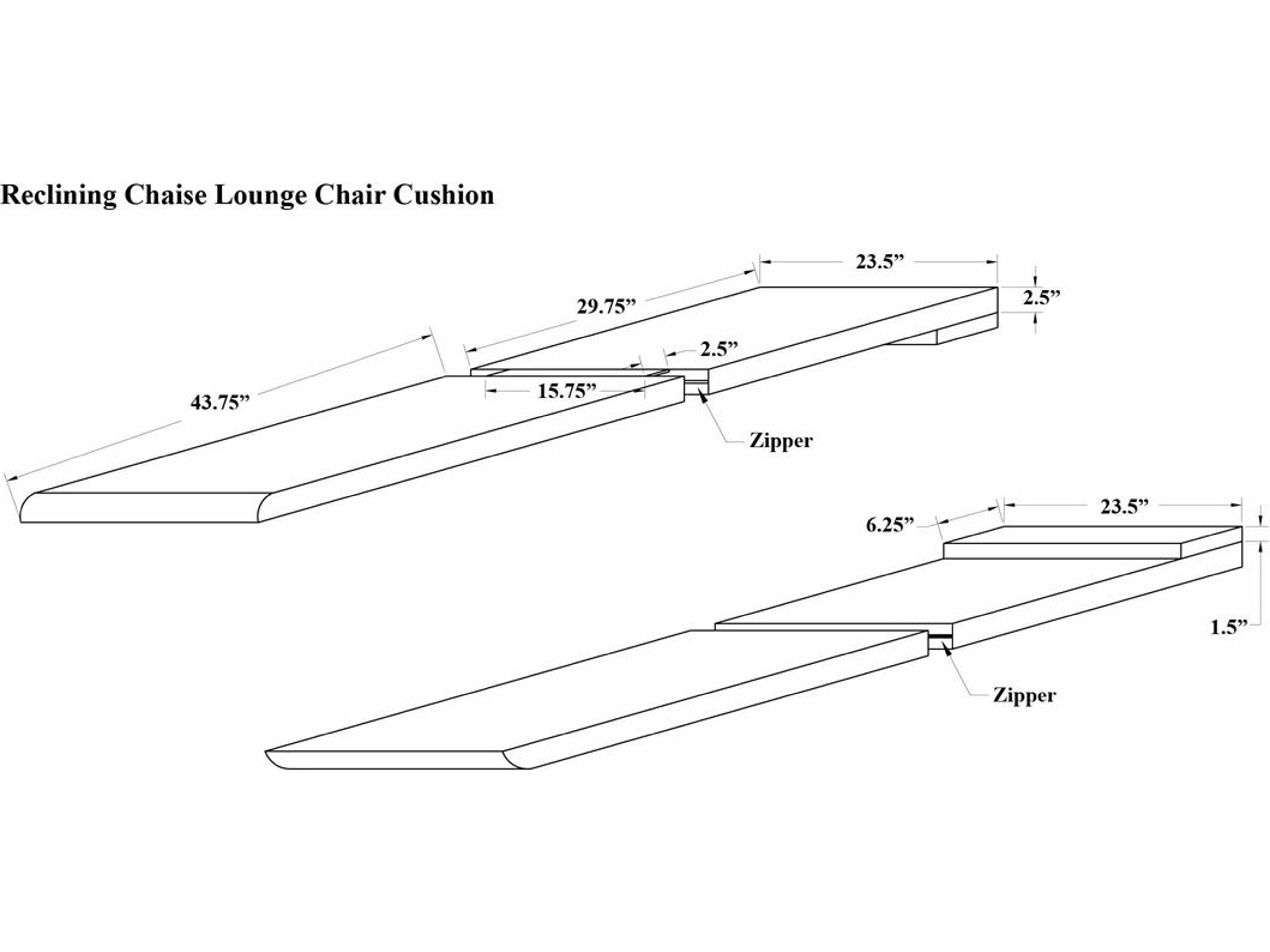 Harmonia Living Reclining Chaise Lounge Cushion