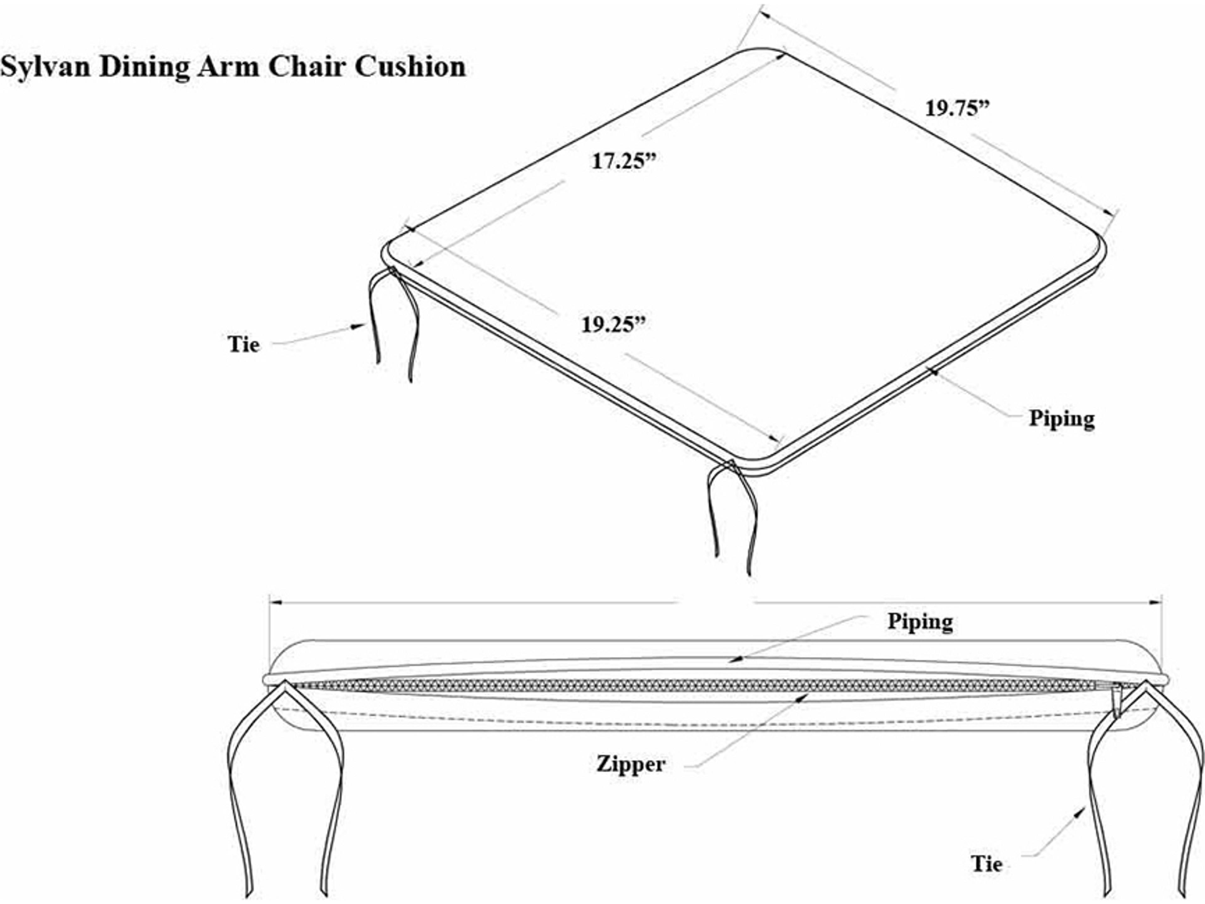 Harmonia Living Universal Dining Arm Chair Cushion