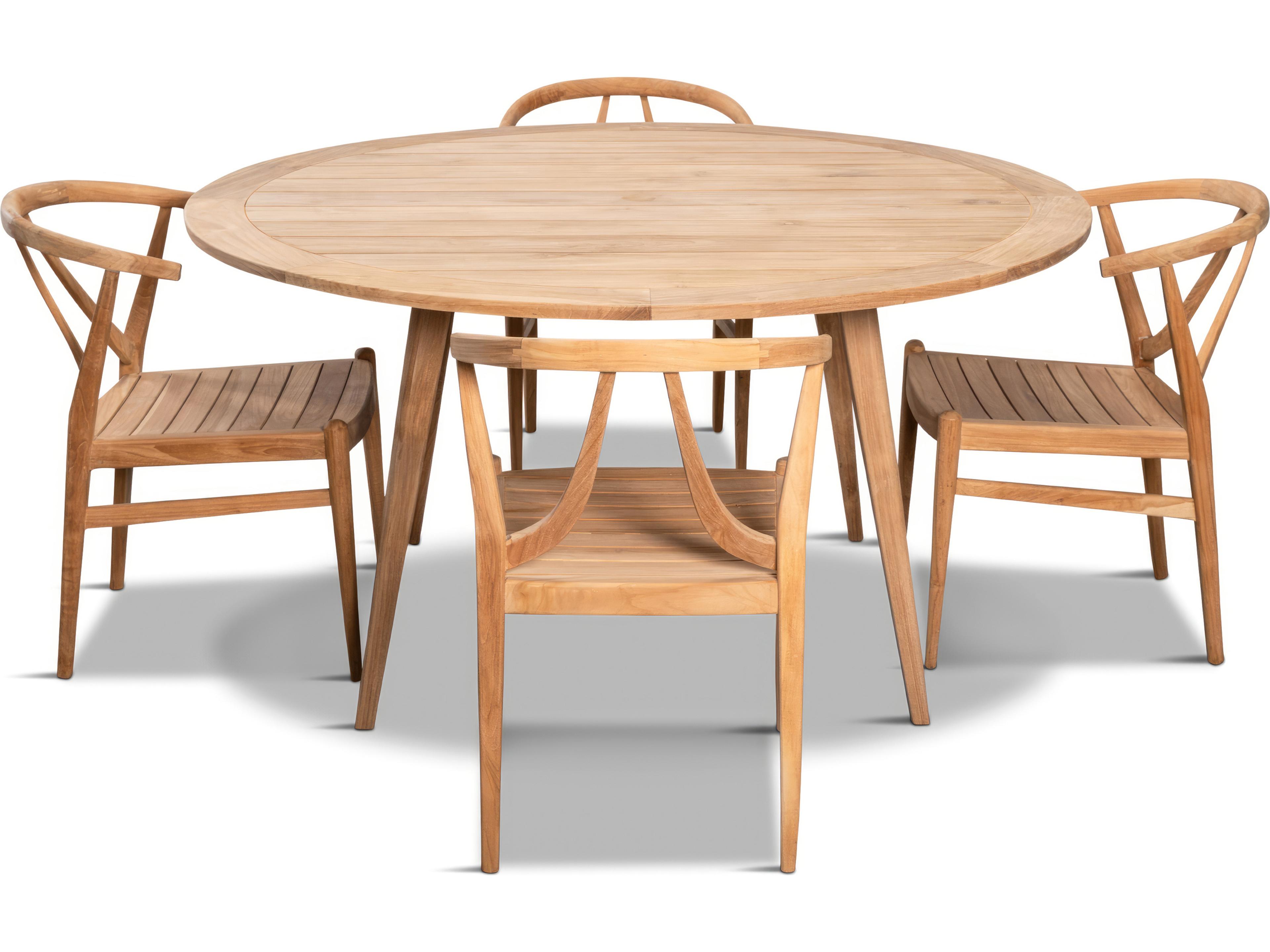 Harmonia Living Holland Teak 5 Piece Outdoor Dining Set