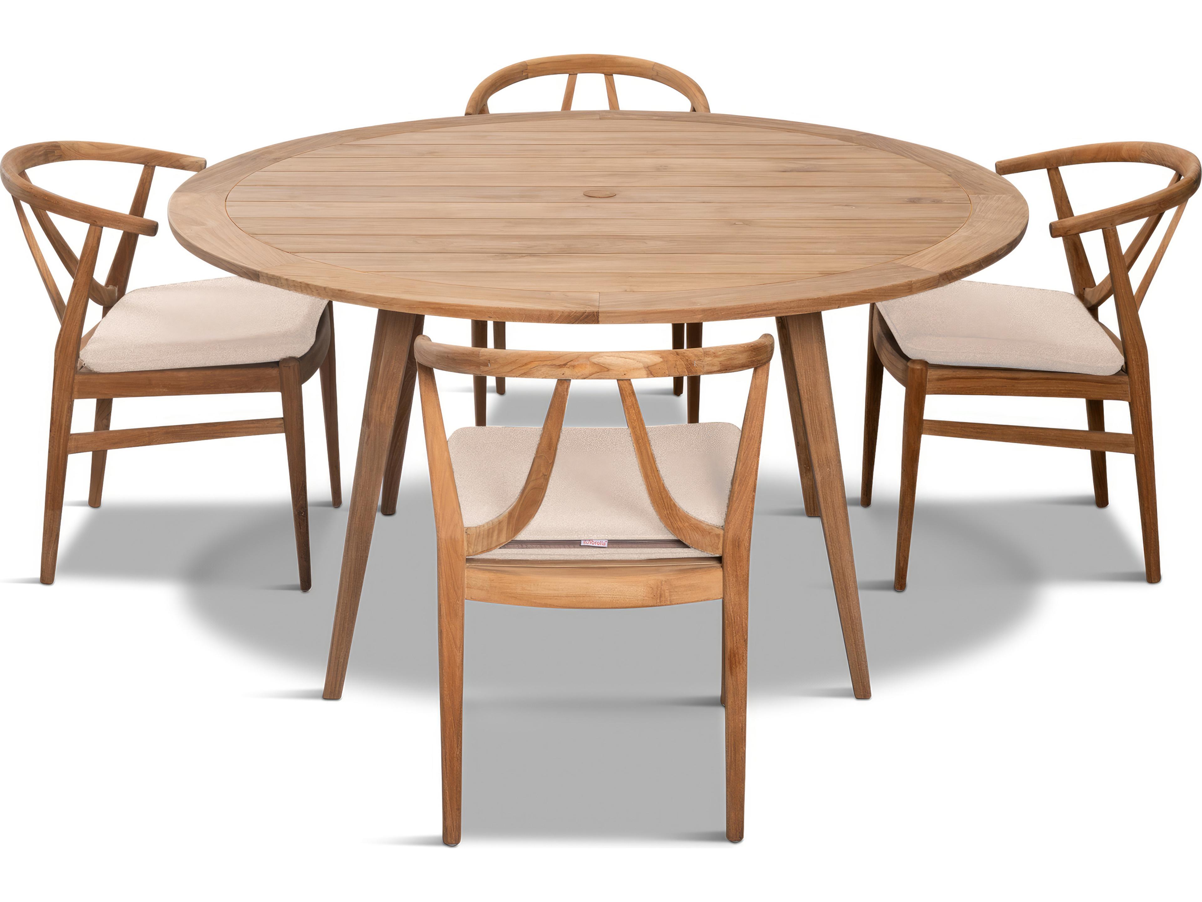 Harmonia Living Holland Teak 5 Piece Outdoor Dining Set