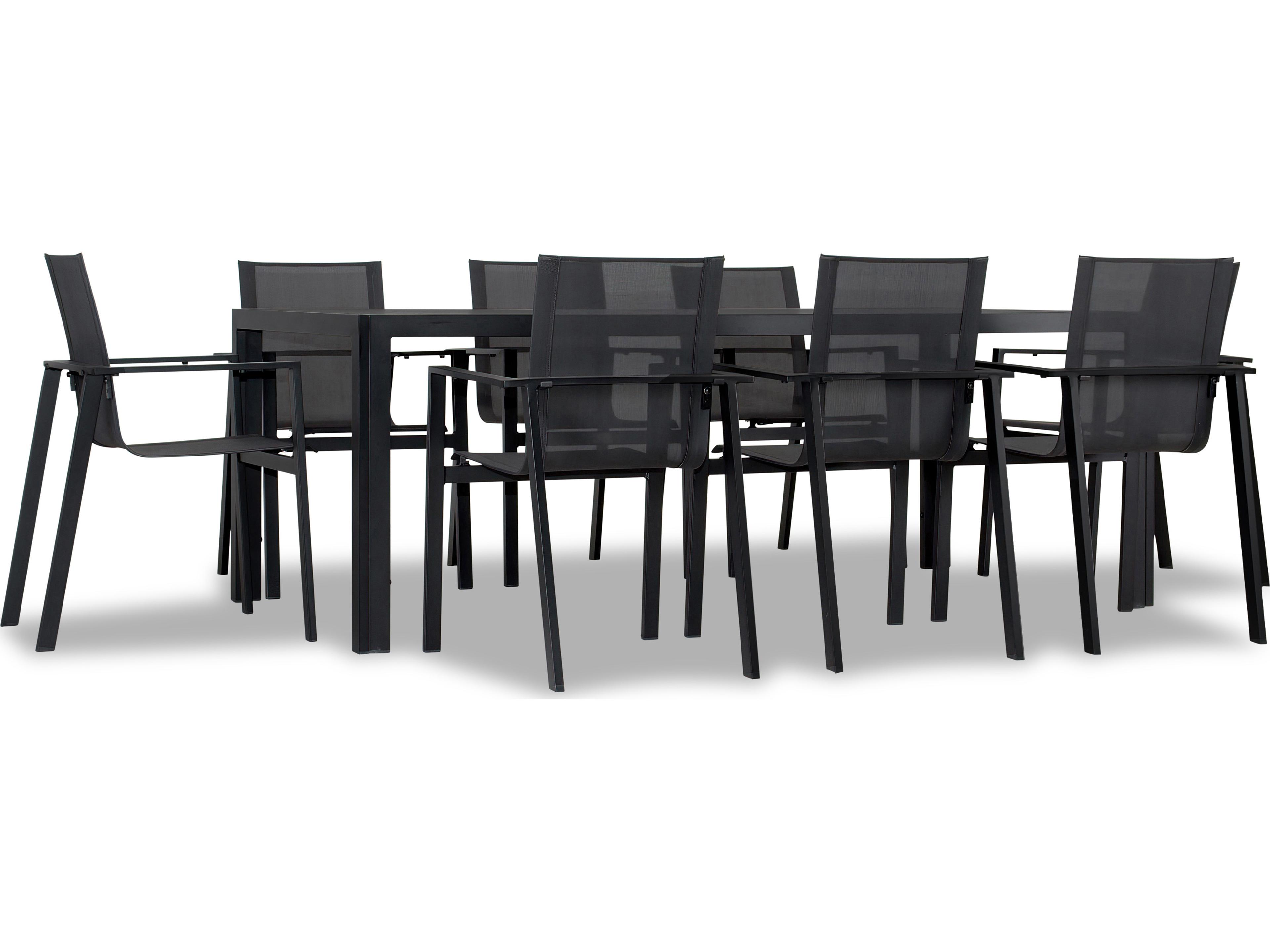 Harmonia Living Lift Aluminum Sling 9 Piece Outdoor Patio Dining Set