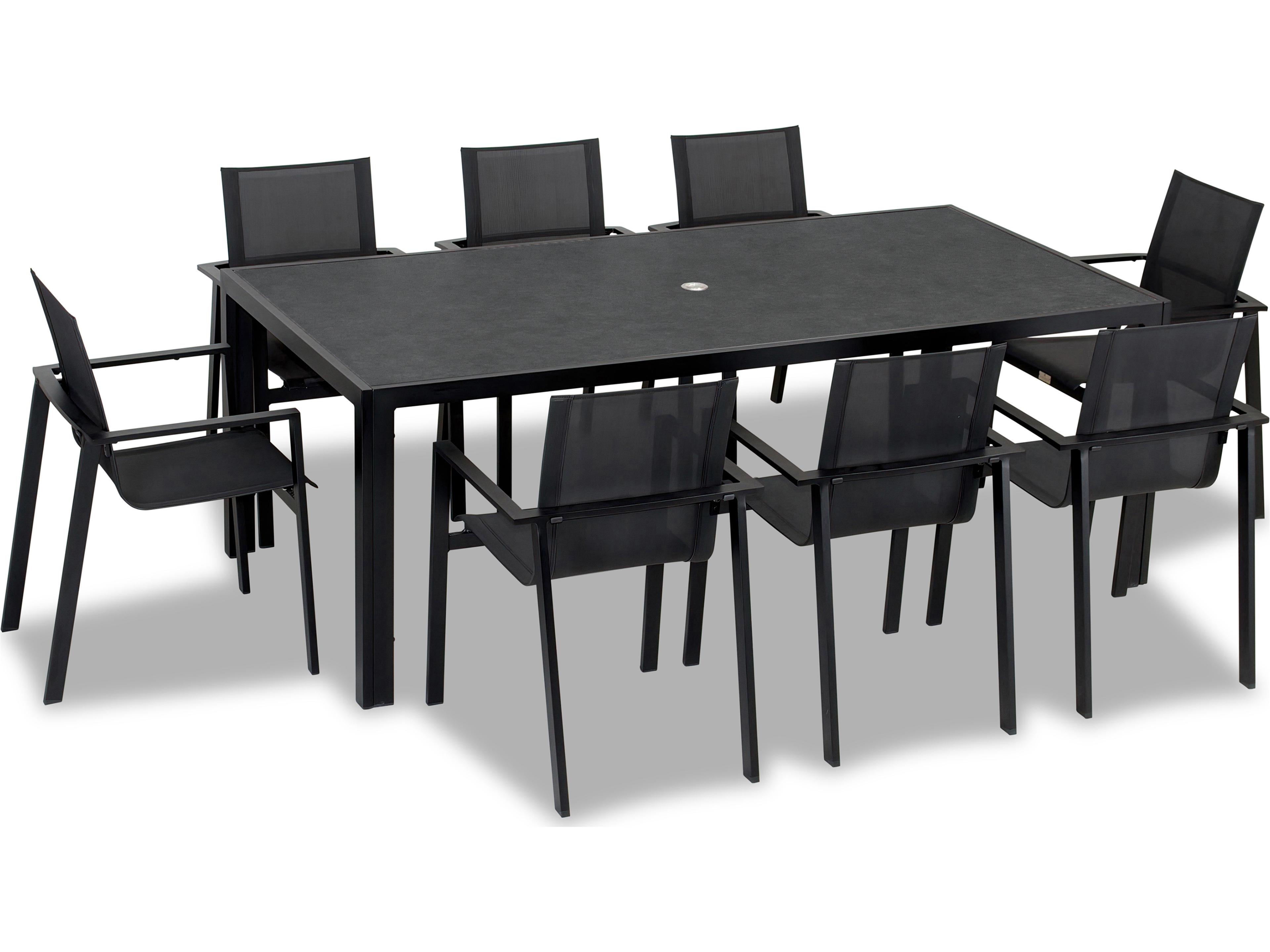 Harmonia Living Lift Aluminum Sling 9 Piece Outdoor Patio Dining Set