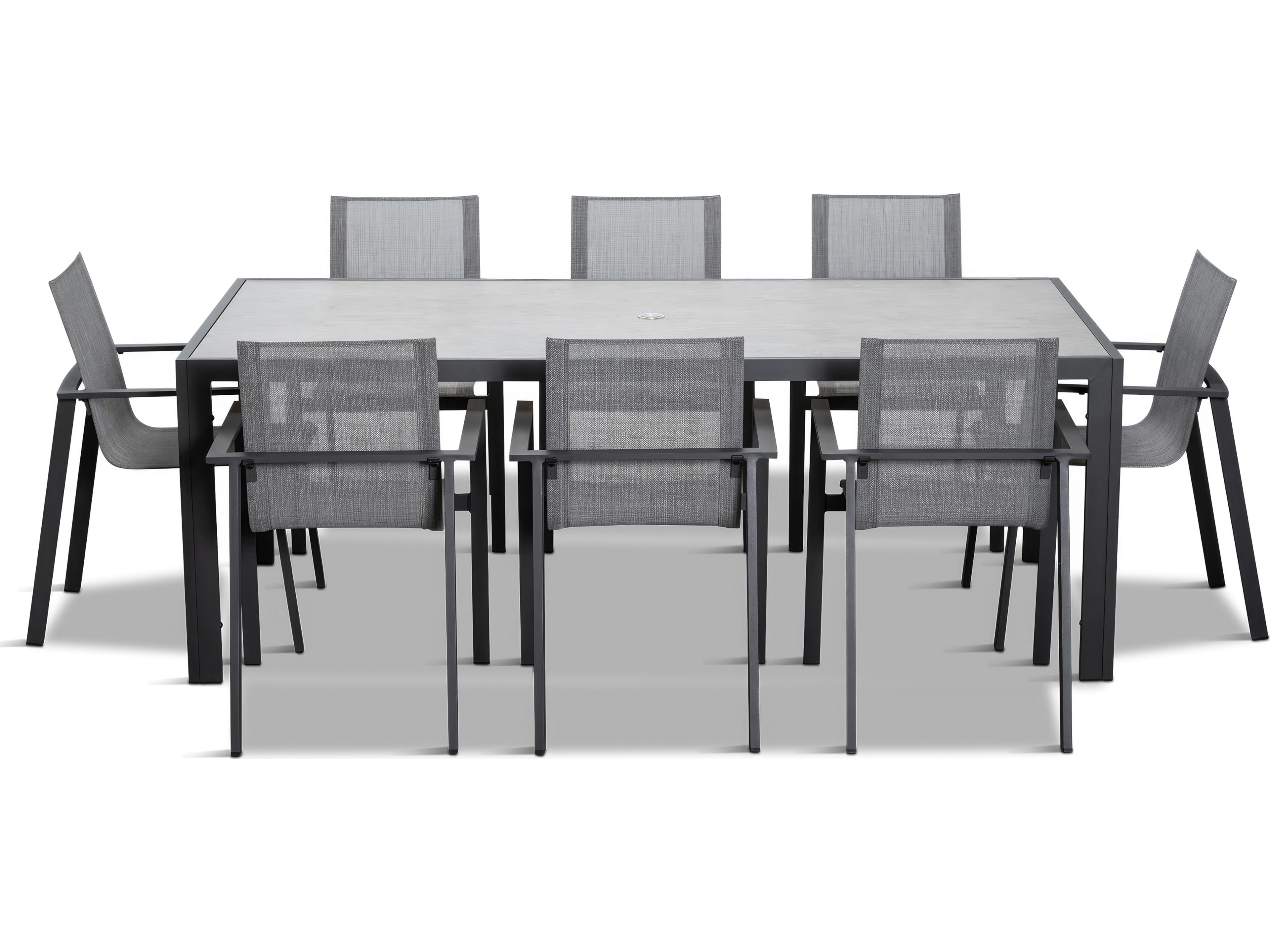 Harmonia Living Lift Aluminum Sling 9 Piece Outdoor Patio Dining Set