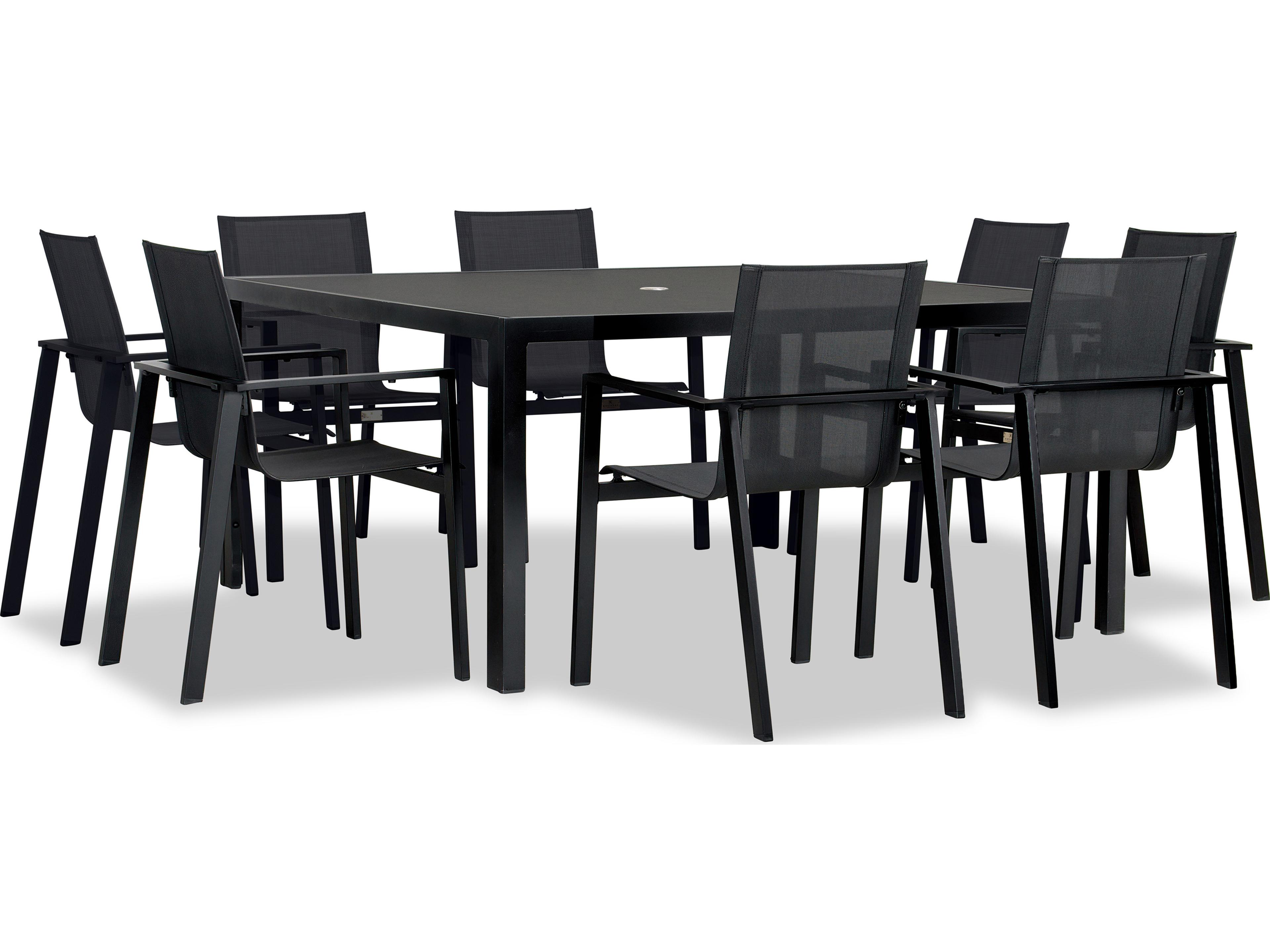 Harmonia Living Lift Aluminum Sling 9 Piece Outdoor Dining Set