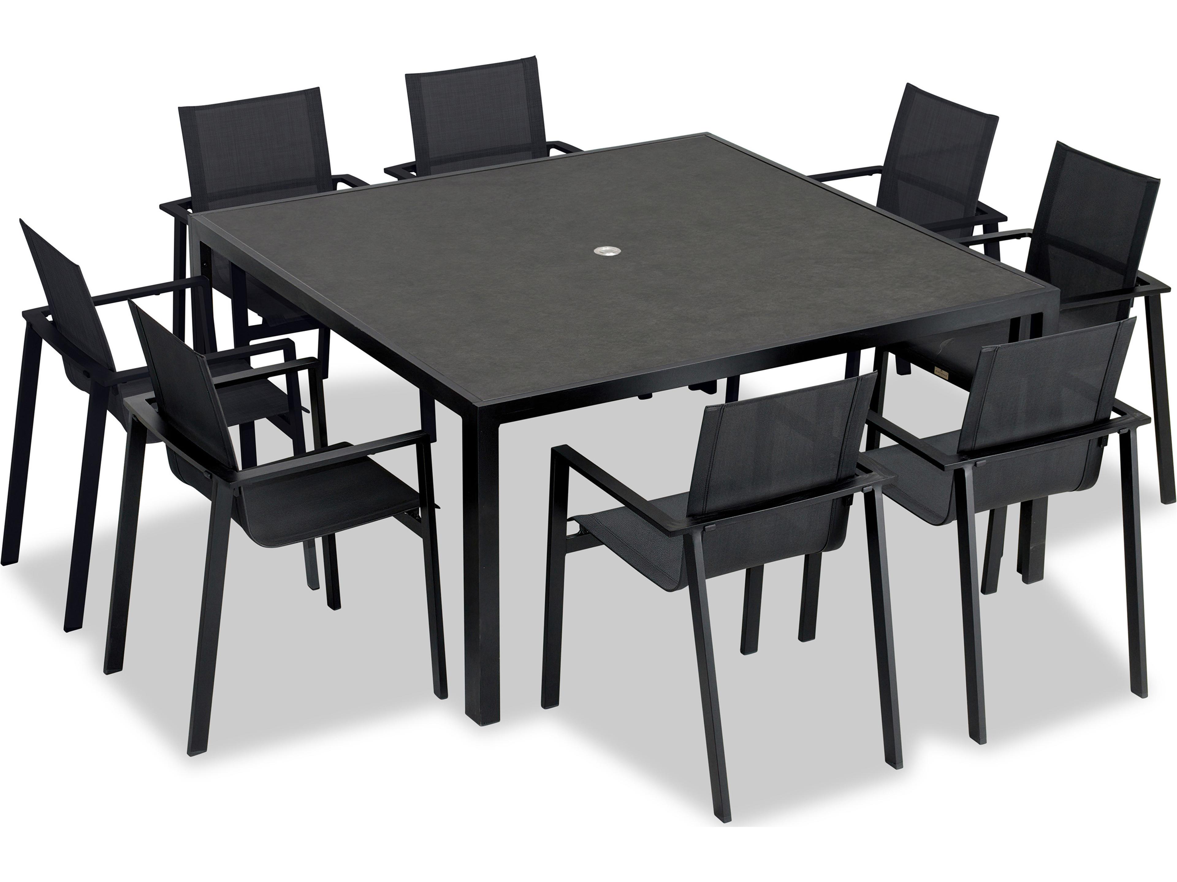 Lift Aluminum Sling 9 Piece Outdoor Dining Set