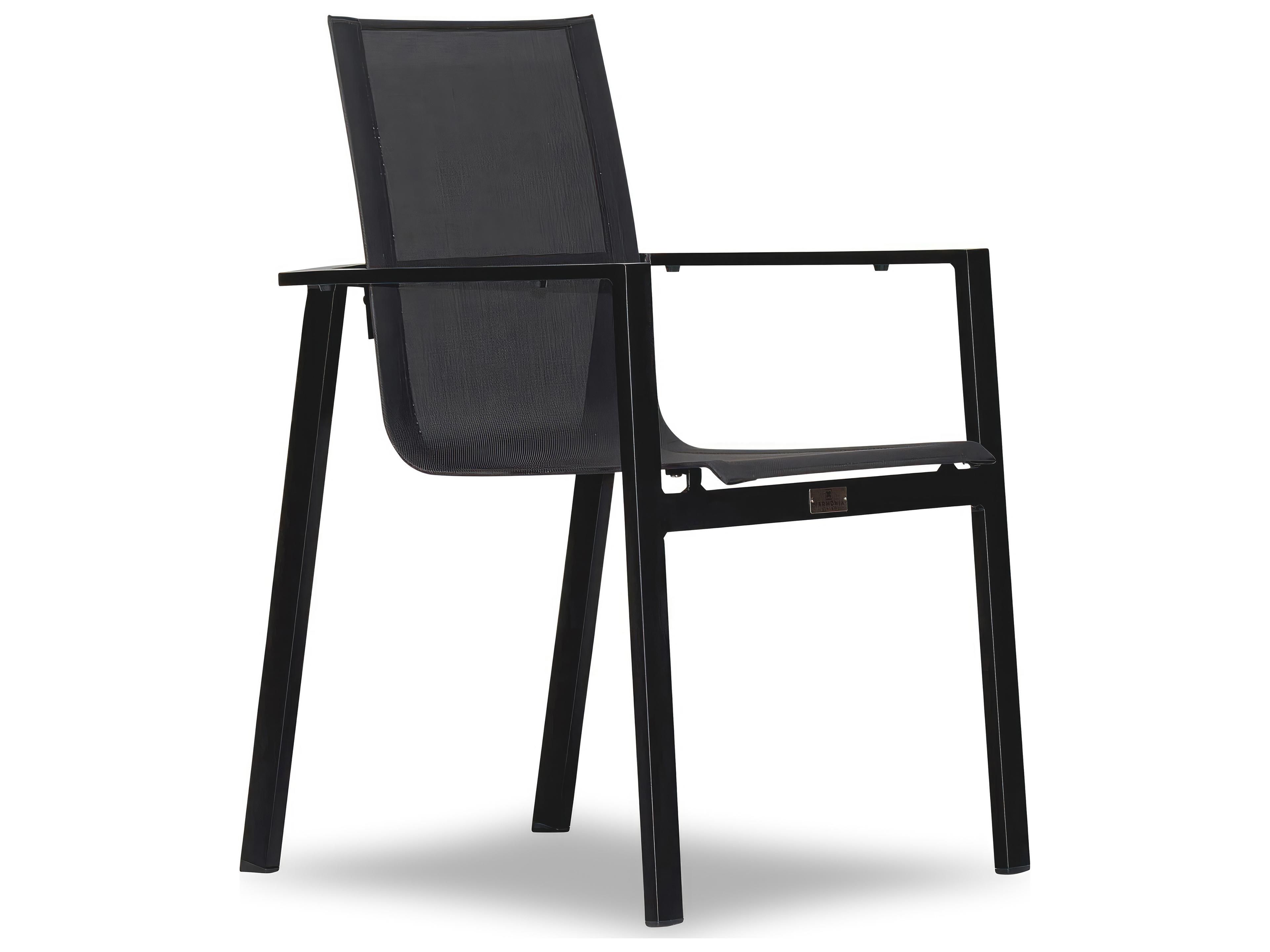 Harmonia Living Lift Aluminum Sling Stackable Patio Dining Arm Chair