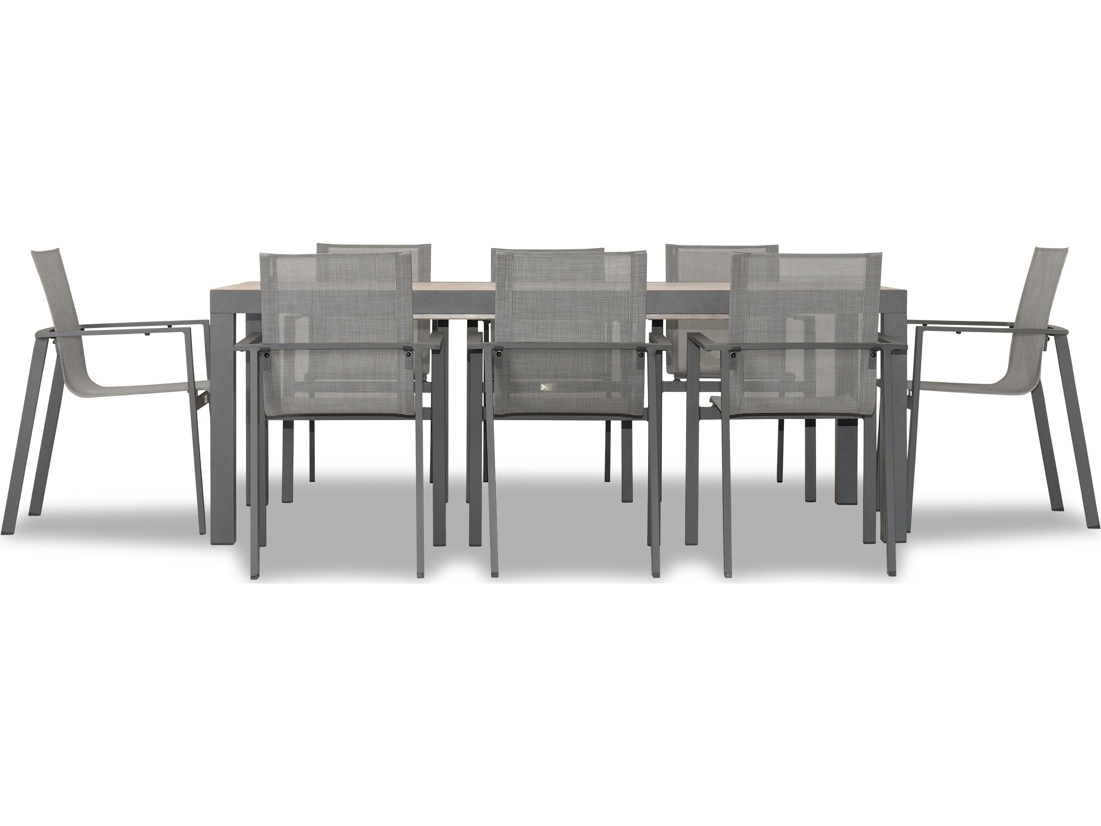 Harmonia Living Lift Aluminum Sling 9 Piece Extendable Patio Dining Set