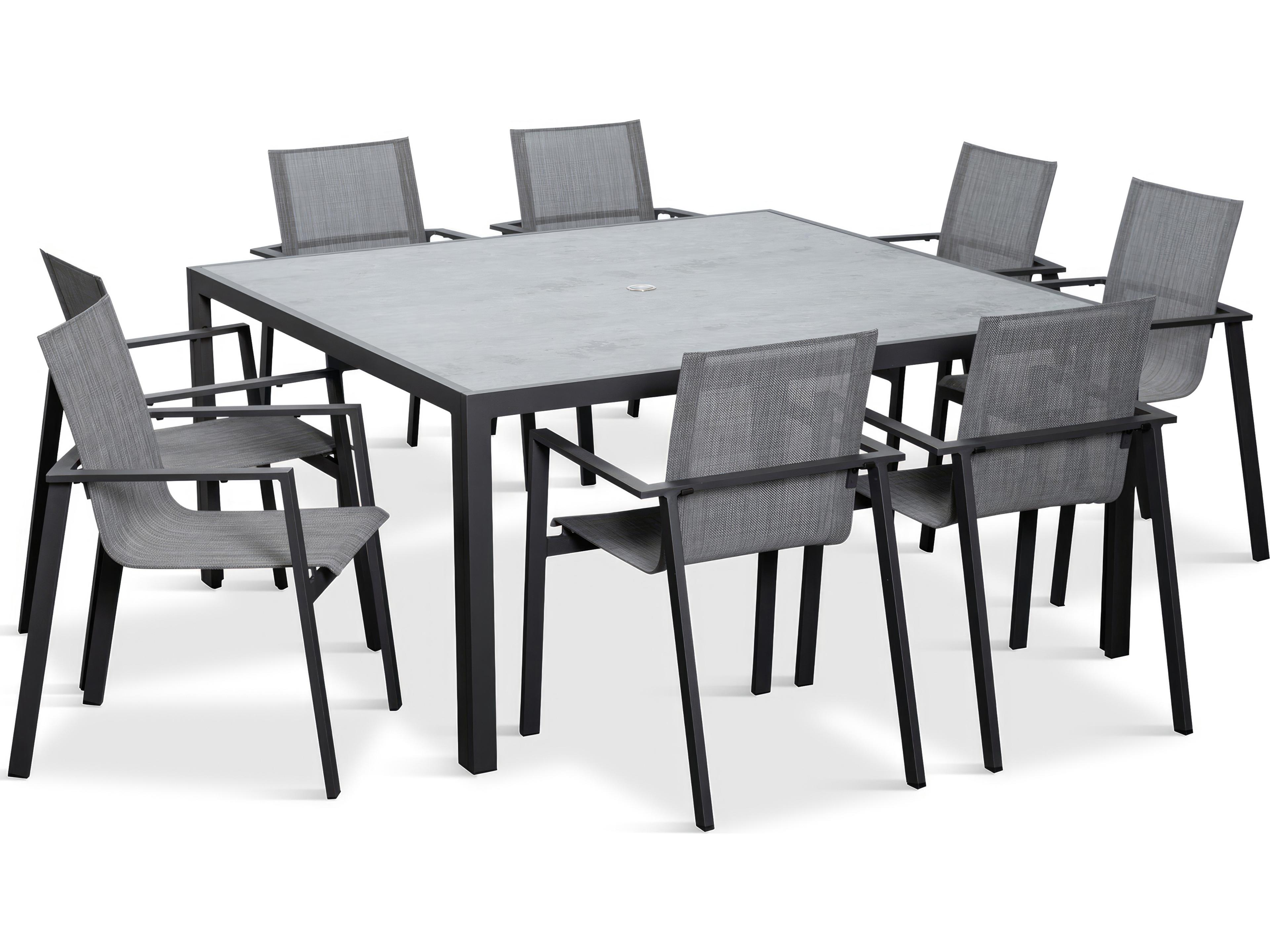 Harmonia Living Lift Aluminum Sling 9 Piece Outdoor Dining Set