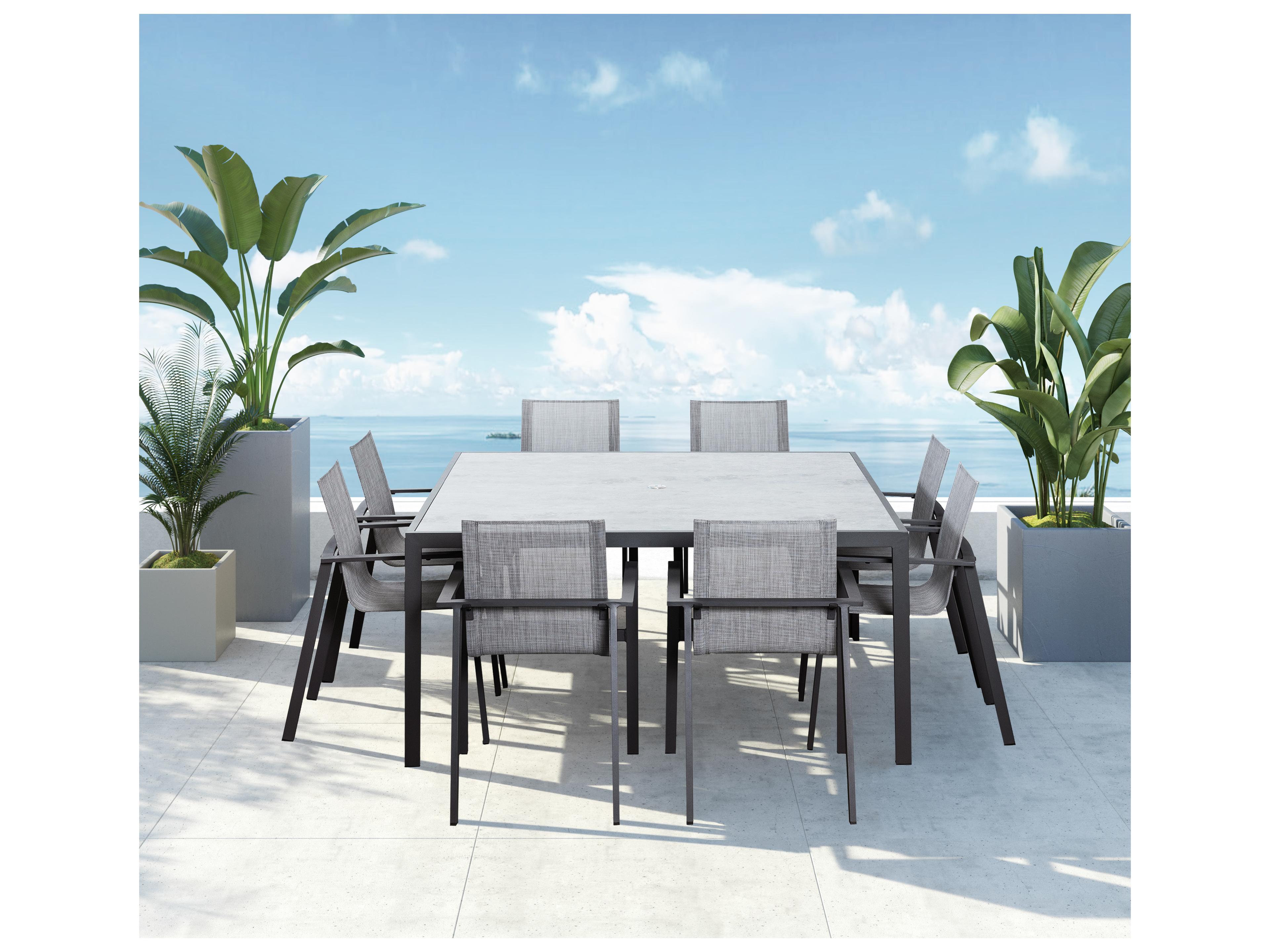 Harmonia Living Lift Aluminum Sling 9 Piece Outdoor Dining Set