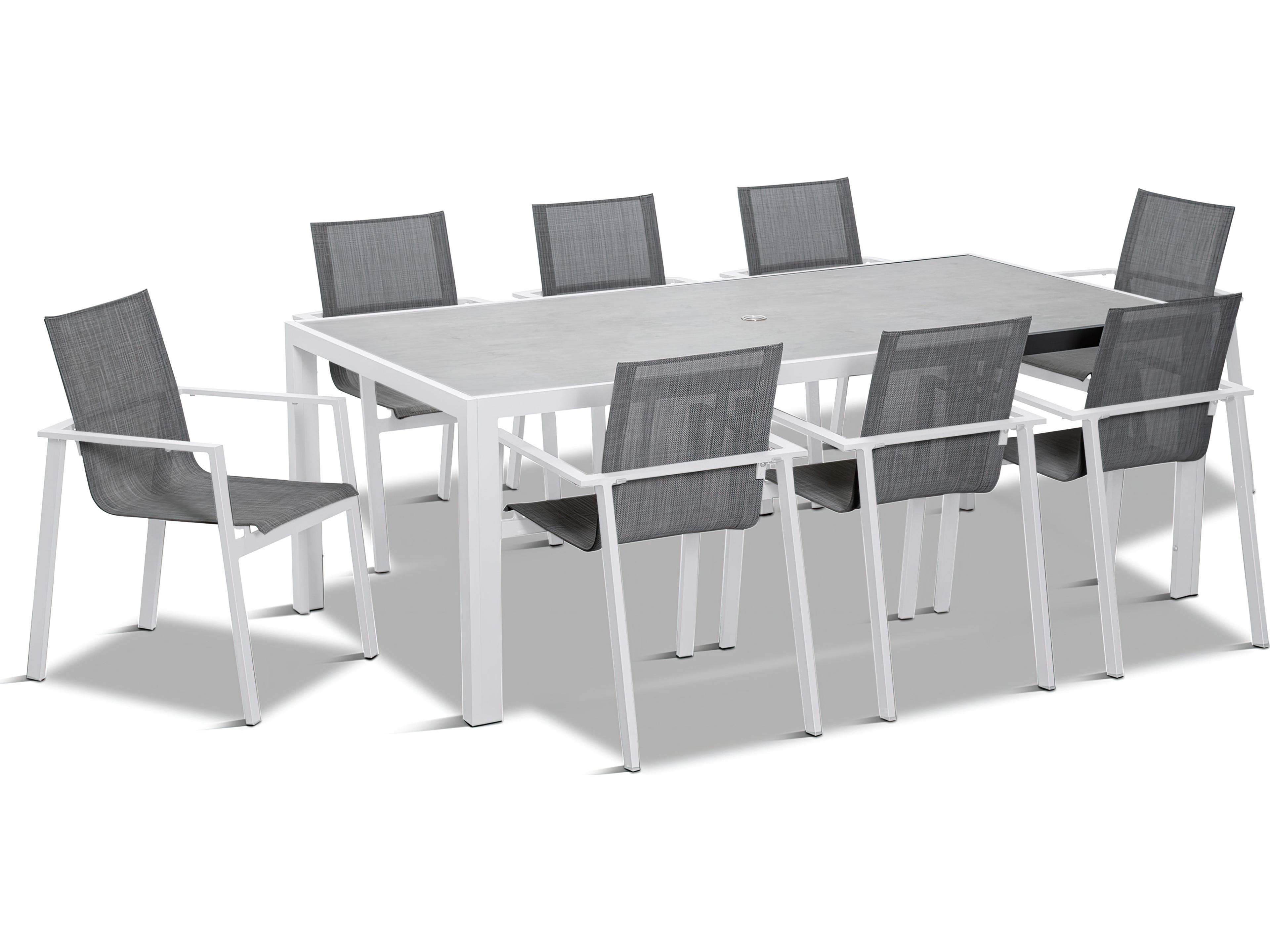 Harmonia Living Lift Aluminum Sling 9 Piece Outdoor Patio Dining Set