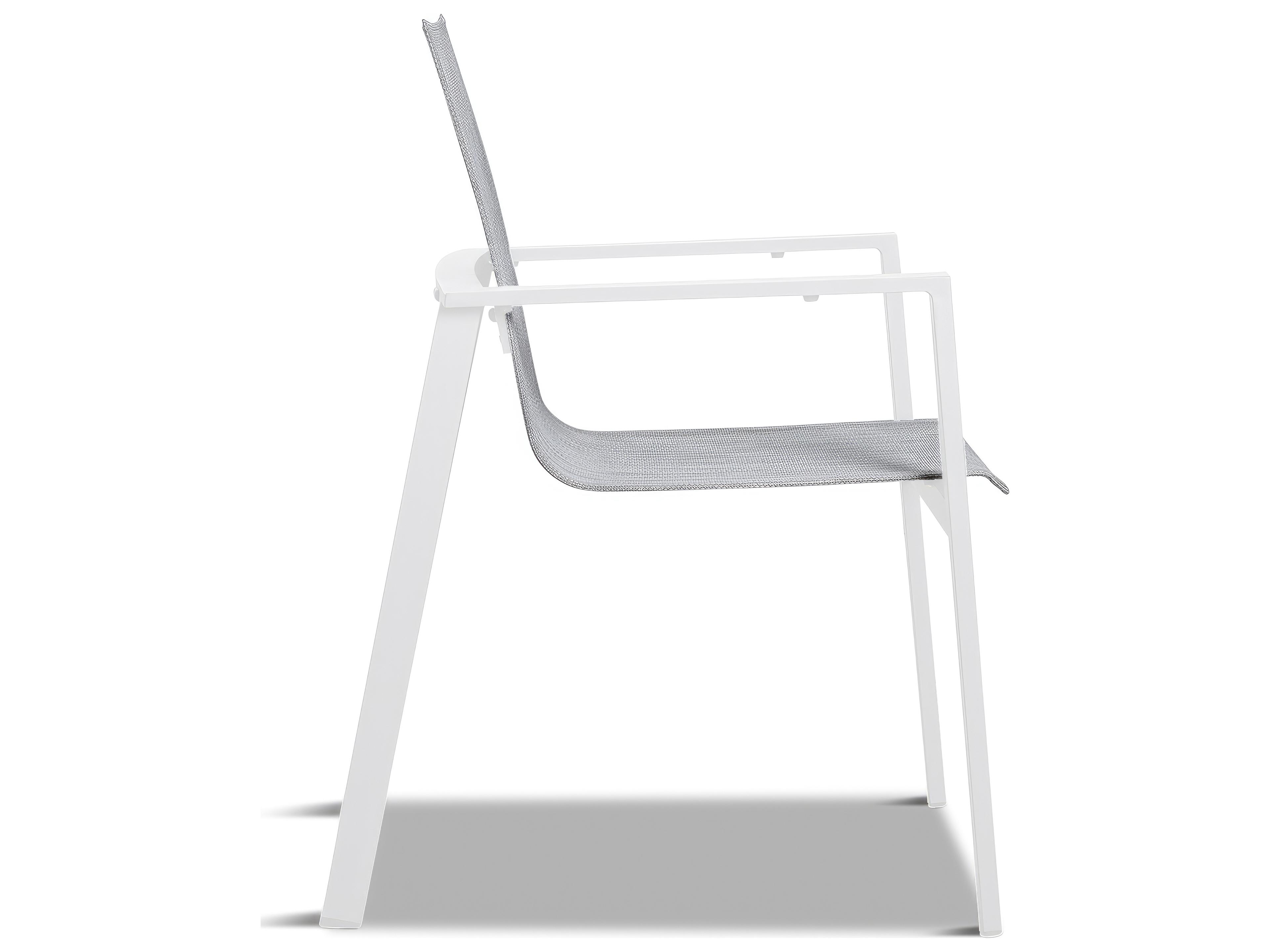 Harmonia Living Lift Aluminum Sling Stackable Outdoor Dining Arm Chair