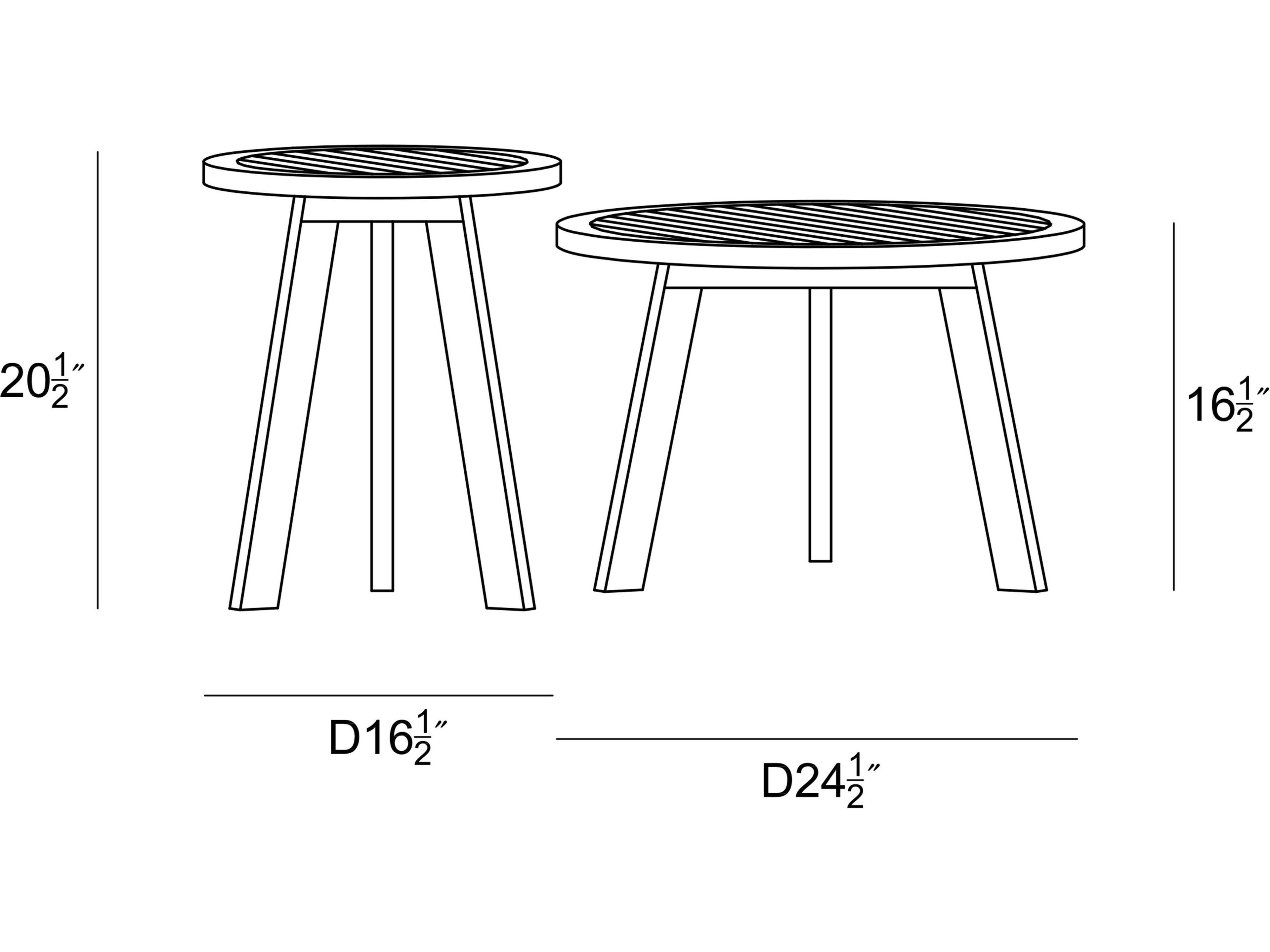 Harmonia Living Link Teak 2 Piece End table Set