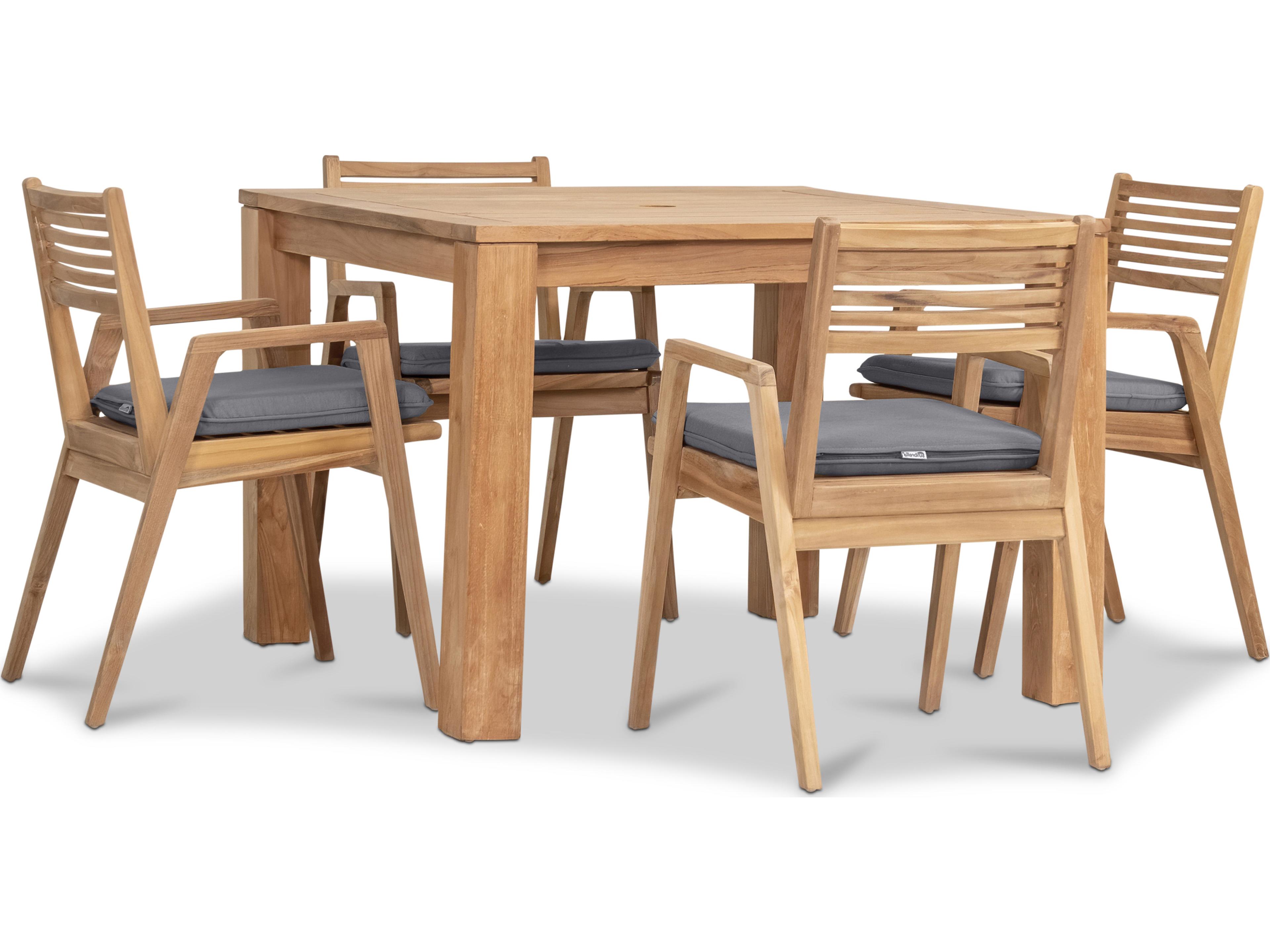 Harmonia Living Link Teak 5 Piece Patio Dining Set