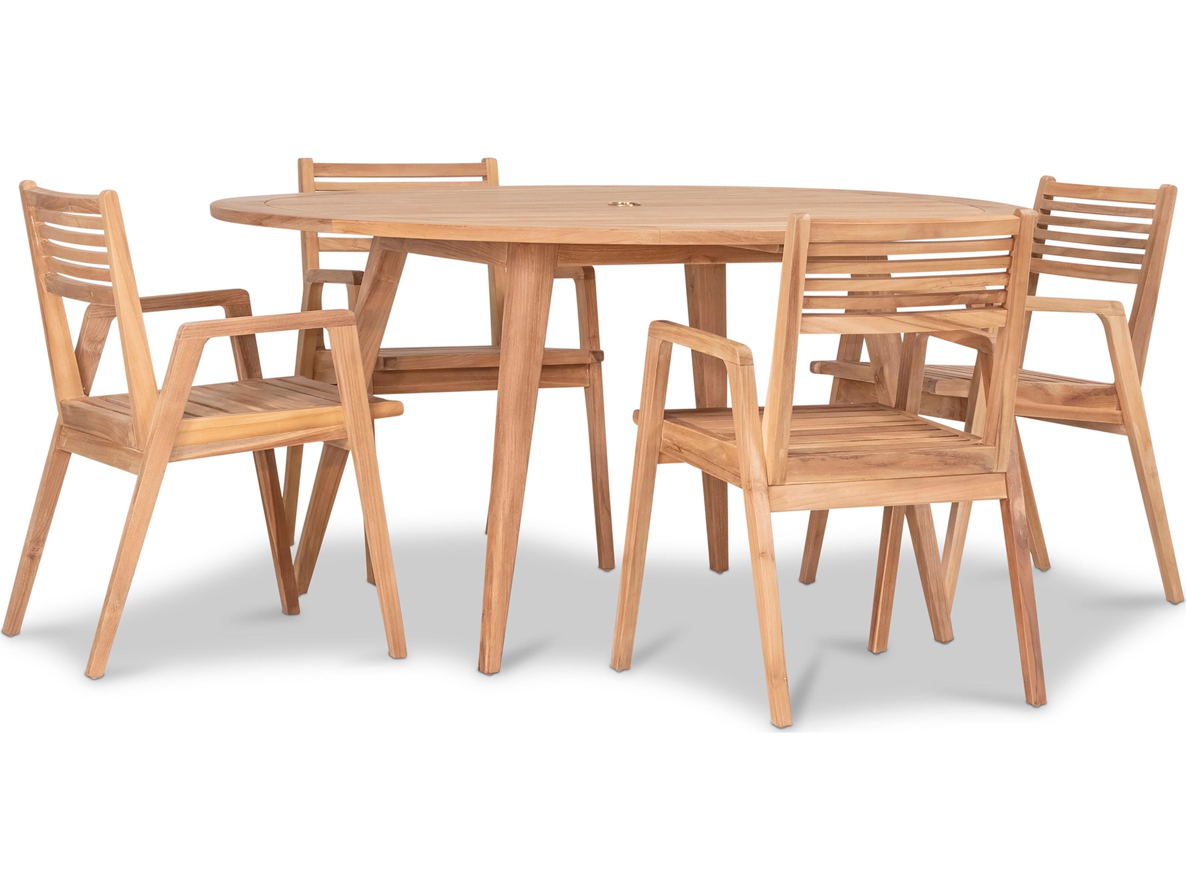 Harmonia Living Link Teak 5 Piece Outdoor Dining Set