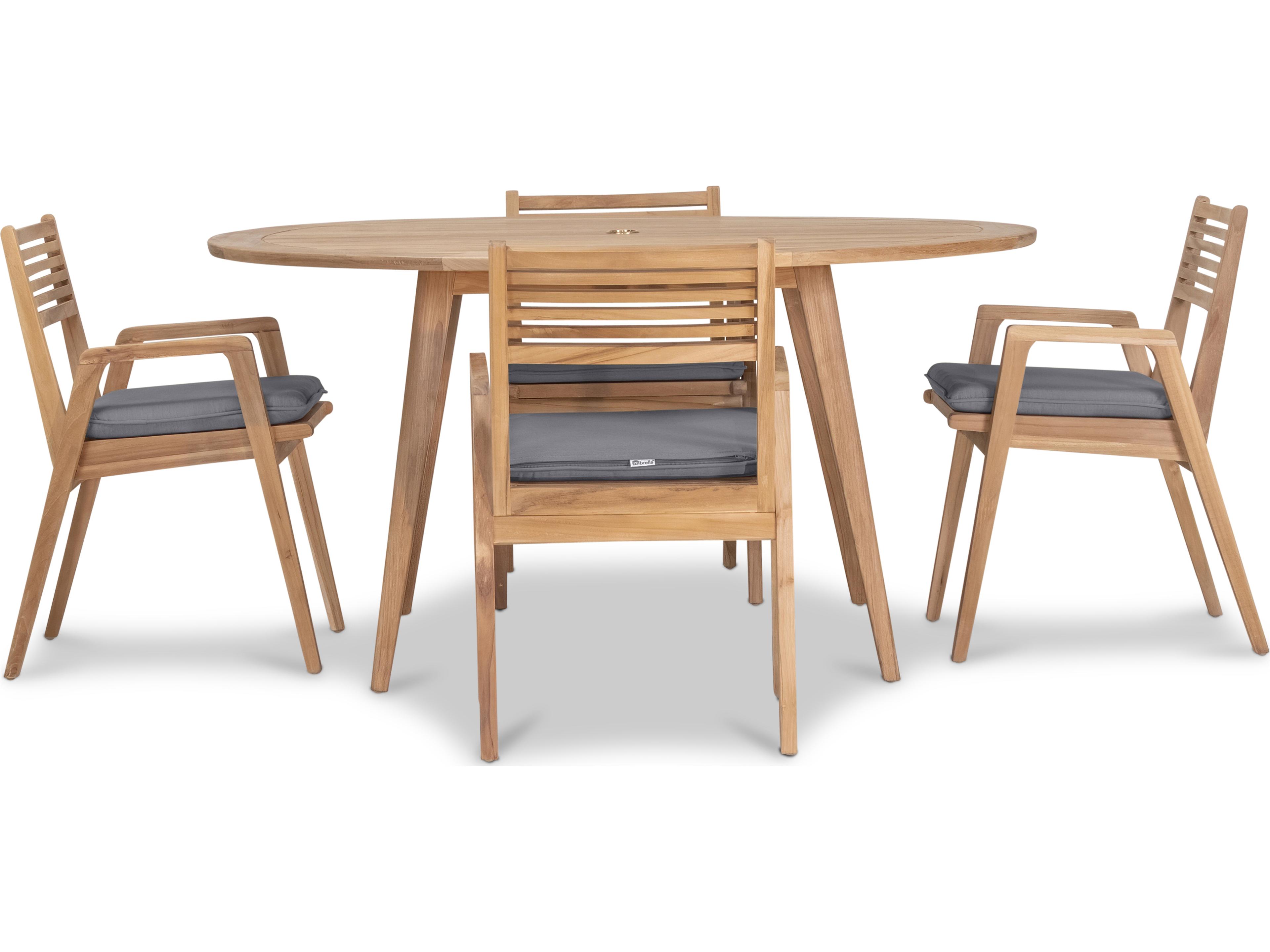 Harmonia Living Link Teak 5 Piece Outdoor Dining Set